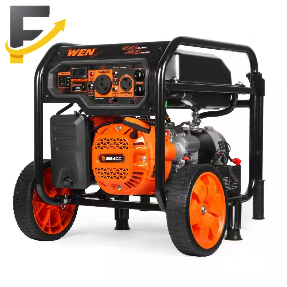 WEN 5,600-Watt Portable Gasoline Generator with Wheel Kit Electric Start 224cc
