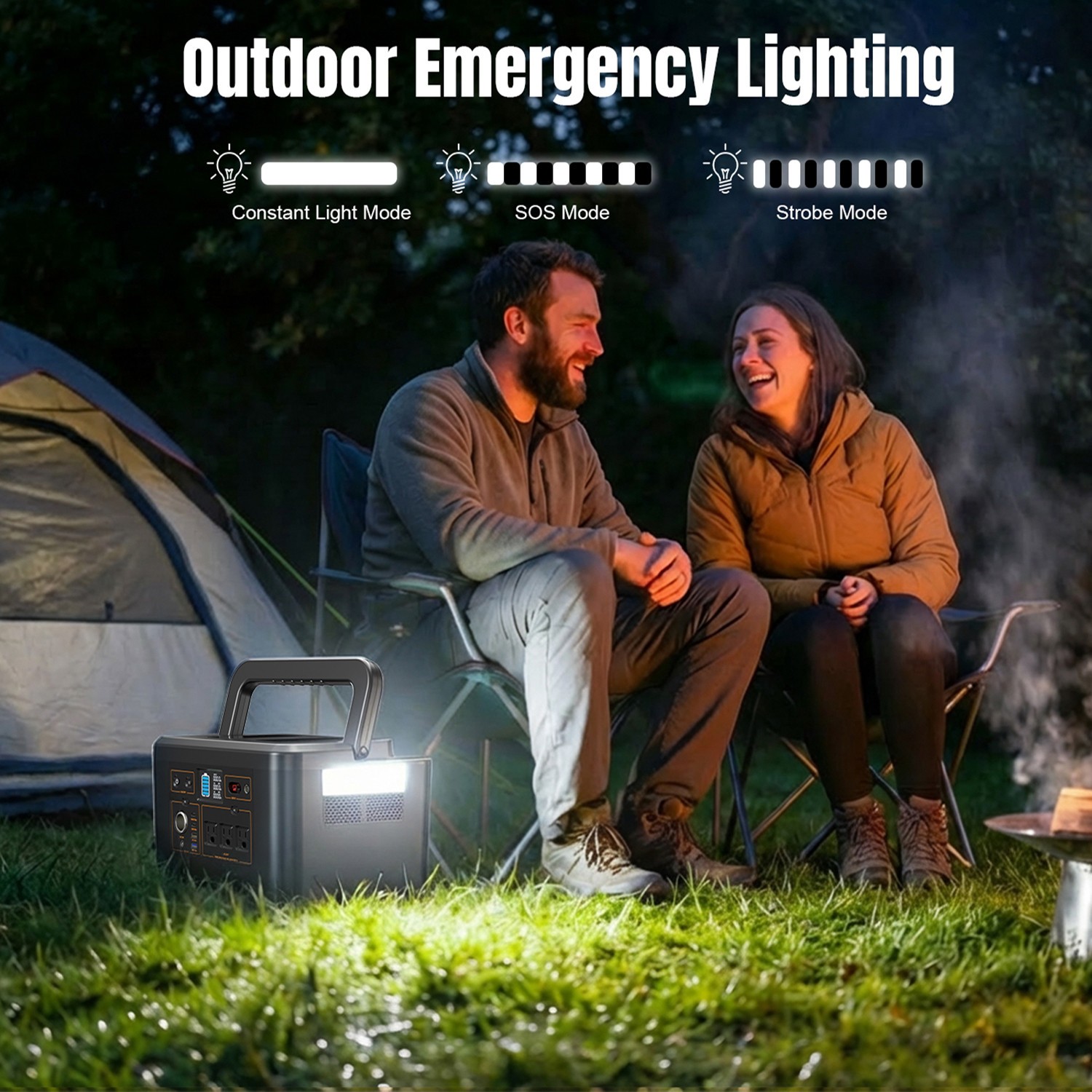 Portable Power Station 650W 576Wh Battery Camping Battery Backup Solar Generator
