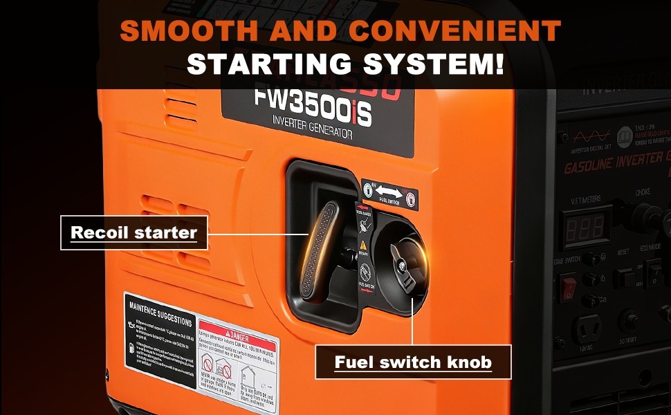 US Portable Inverter Generator Gas Powered Quiet for Home Backup Construction RV