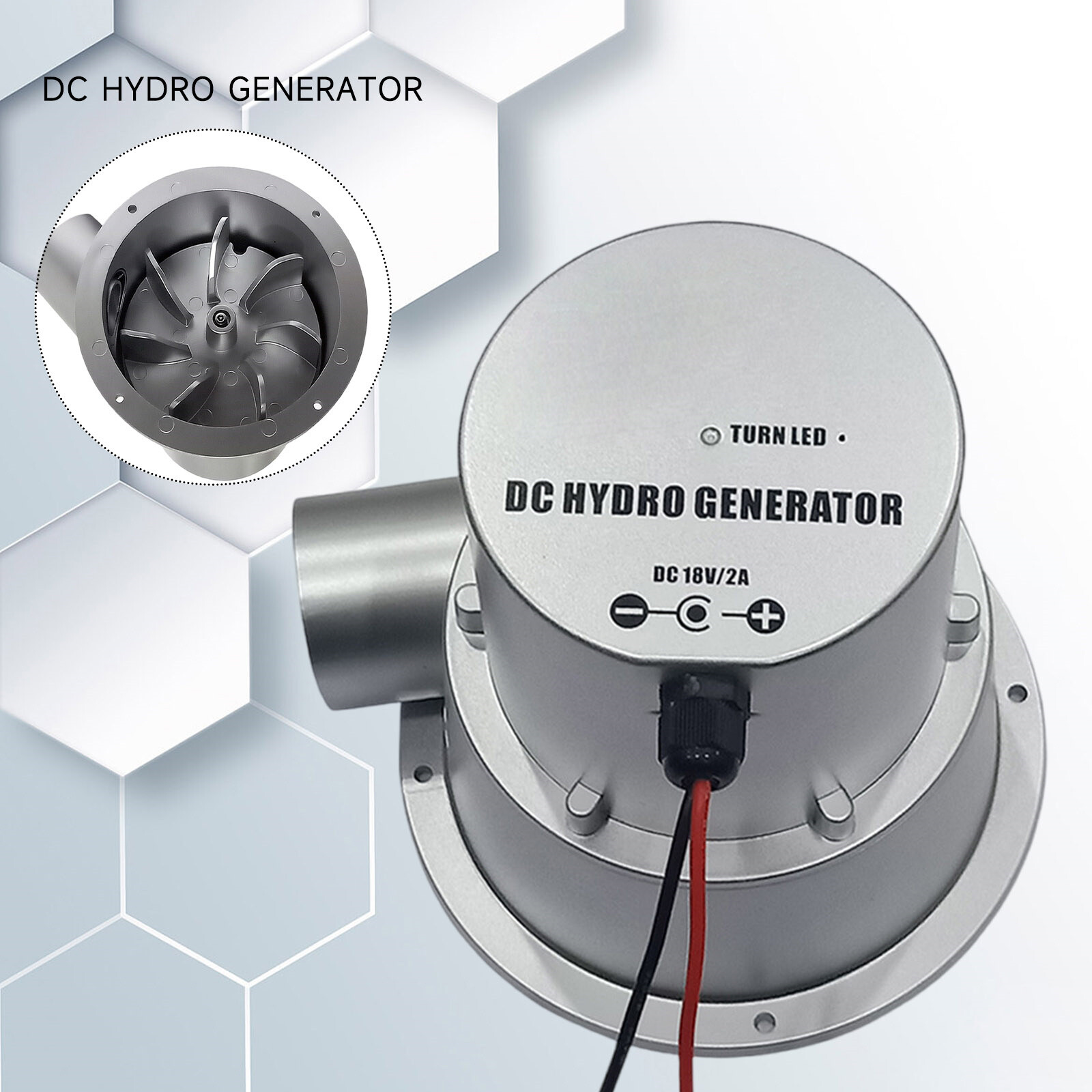 DC18V 50W Mini Portable Hydroelectric Power Turbine Water Flow Hydro Generator