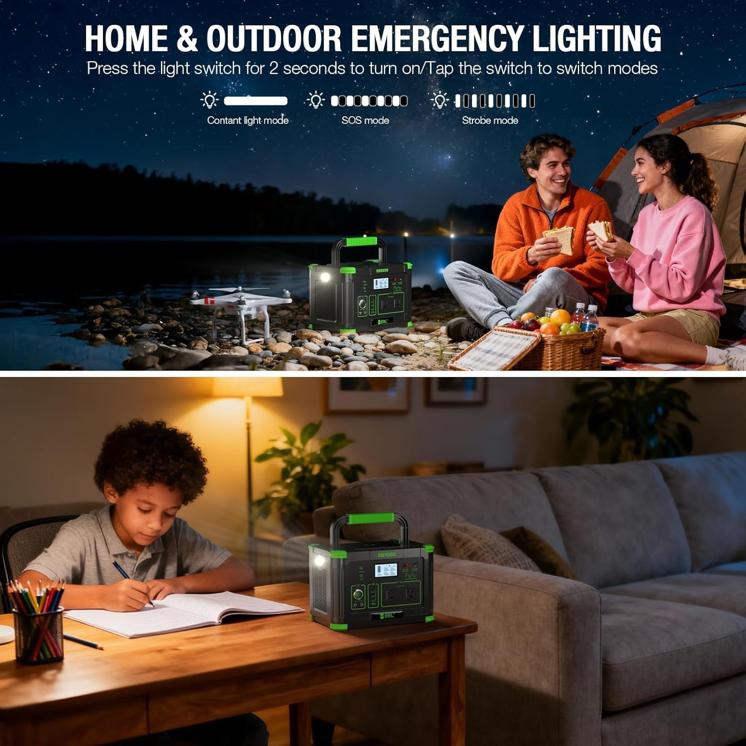 Grecell 1000W Portable Power Station 999Wh Solar Generator Backup Battery (USED)