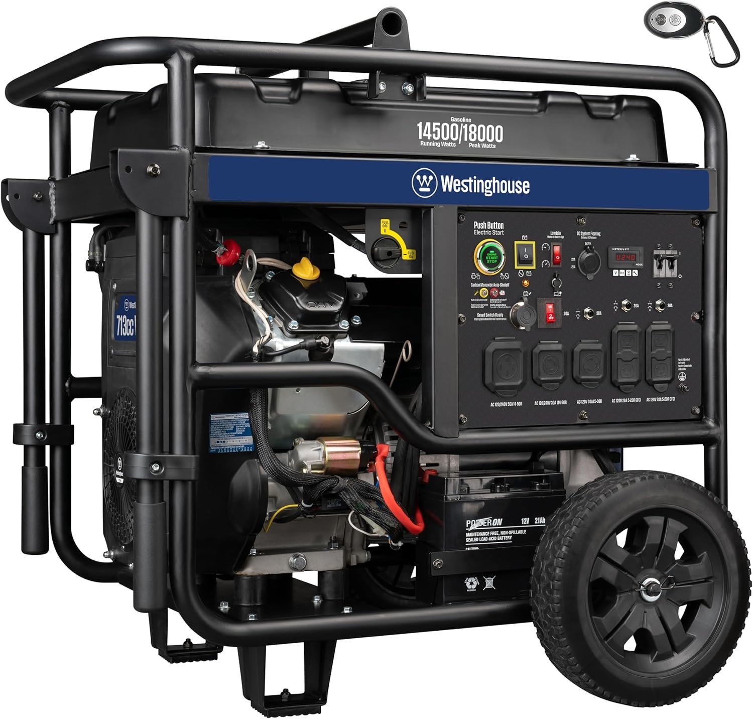Westinghouse 18,000-W Portable Gas Powered Generator w/ Remote Start, CO Sensor