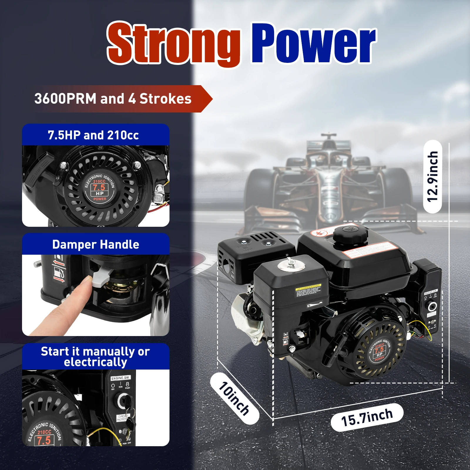 168F170F Gasoline Engine Sprayer Micro Engine Four-stroke SmallPower Accessories