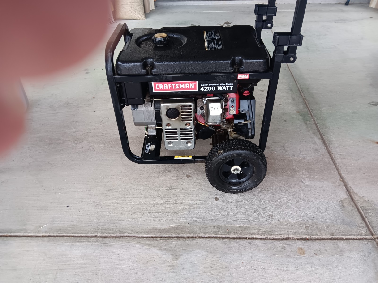 Craftsman 7.8 hp 4200 Watt overhead Valve, generator, Dolly style, Recoil start