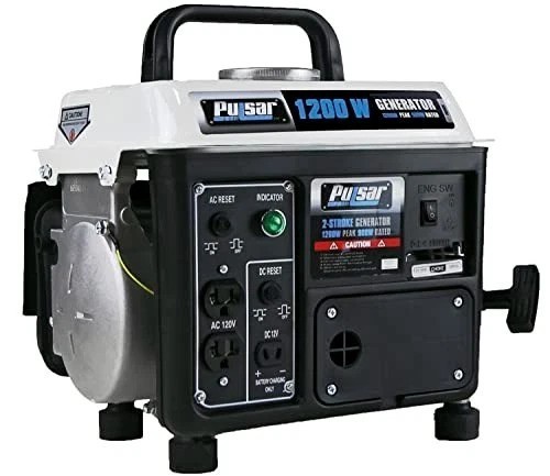 Portable 1,200 Peak Watts Generator with 5-Hour Runtime – Black/White Elegance