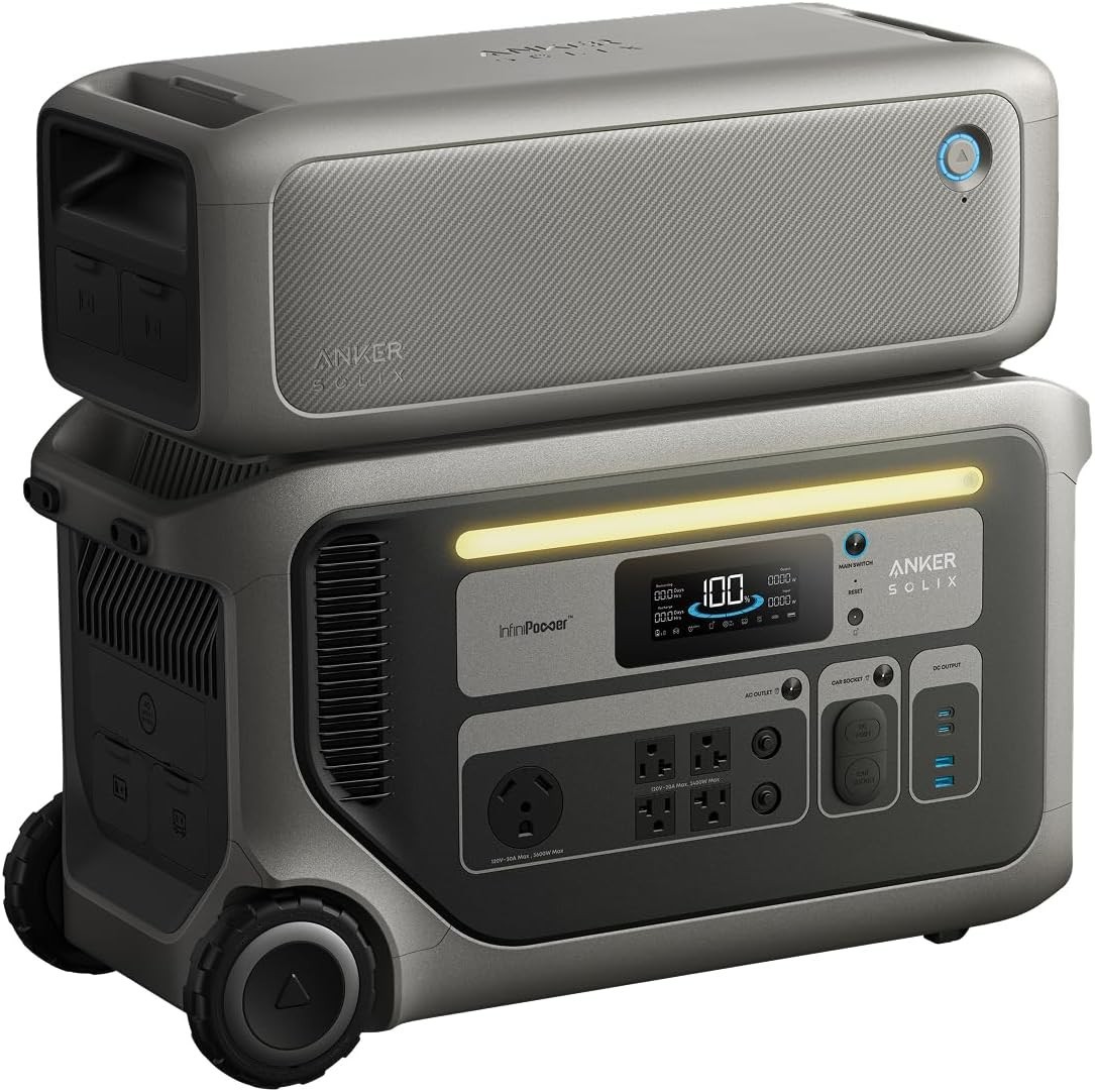 Anker SOLIX F3000 Long Lasting Portable Power Station with Expansion Battery