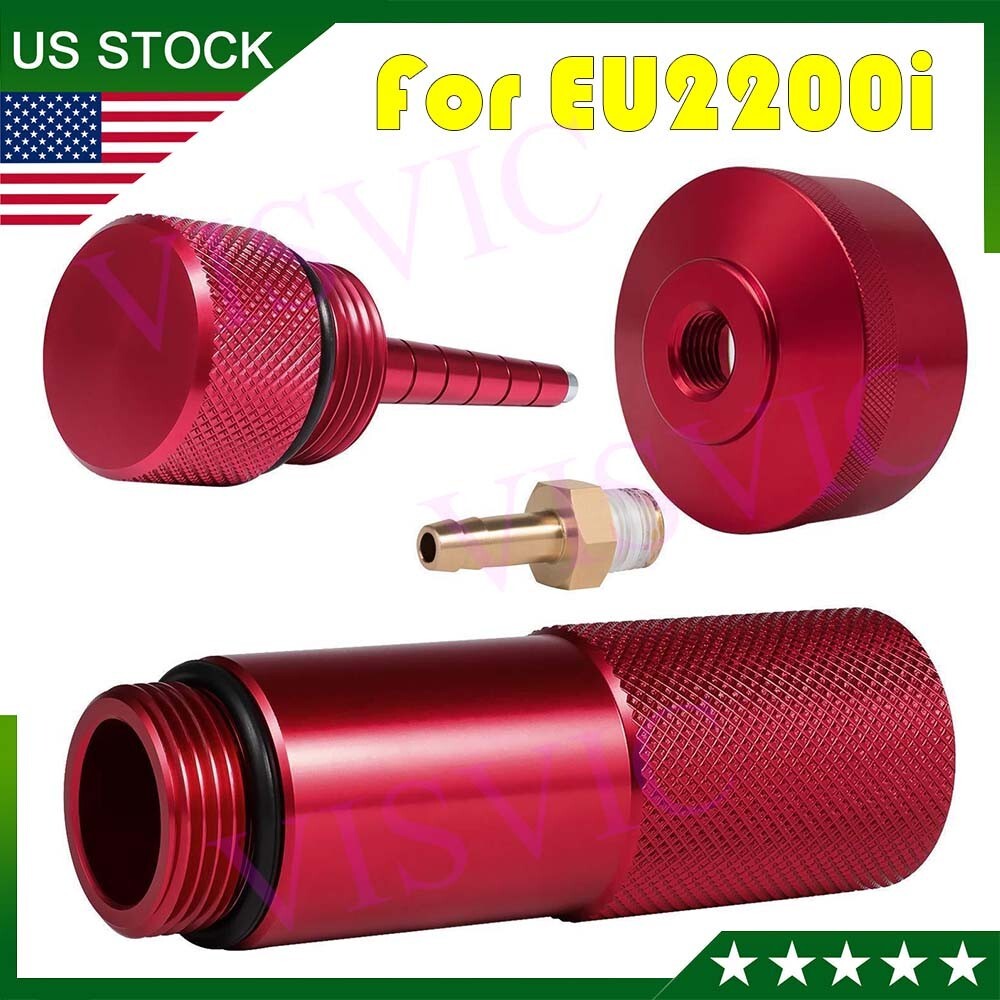 Red Generator Aluminum Extended Run Gas Cap w/ Brass Funnel For Honda EU2200i