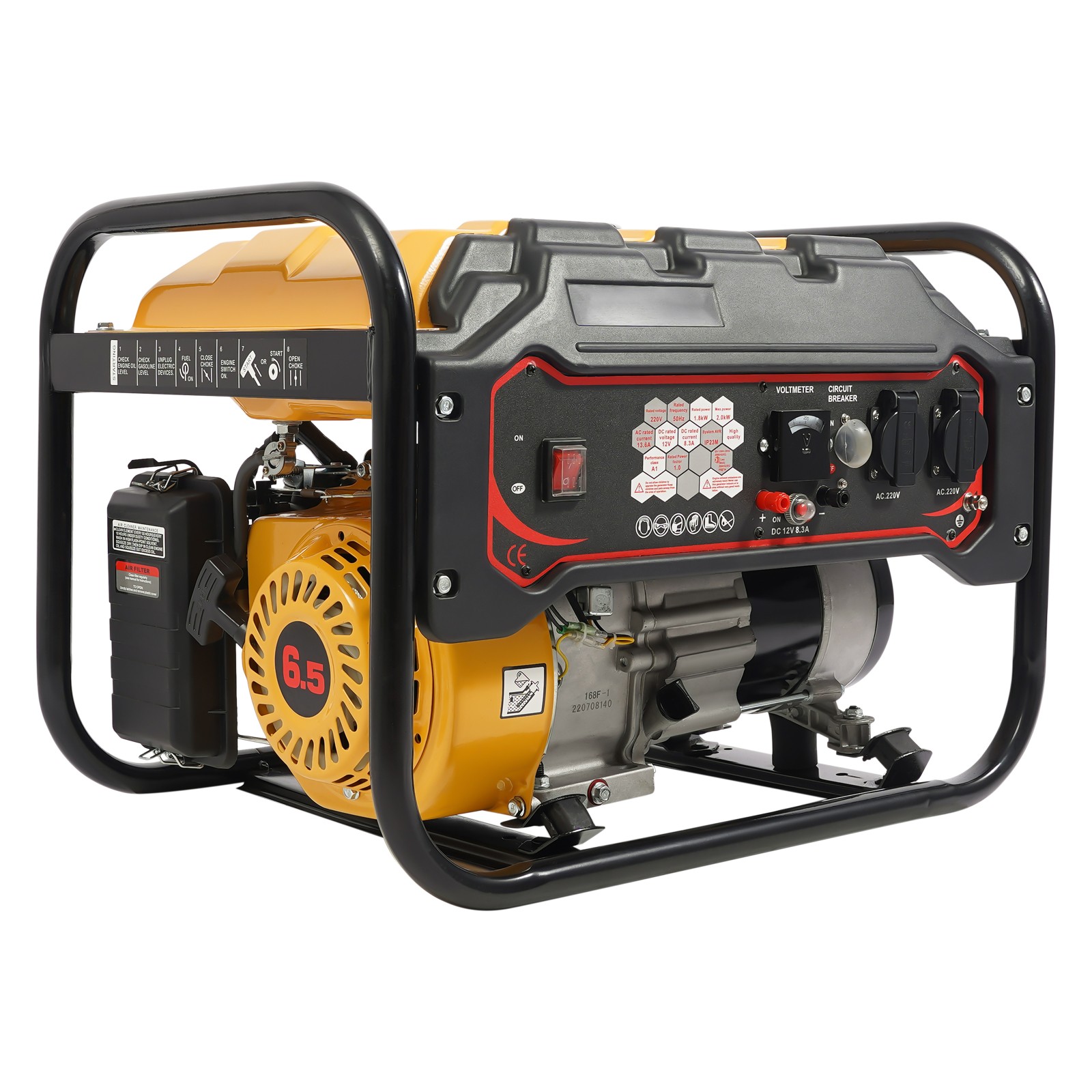 196cc 4 Stroke Gas Power Generator with Transformer Gasoline Generator 6.5hp 15L