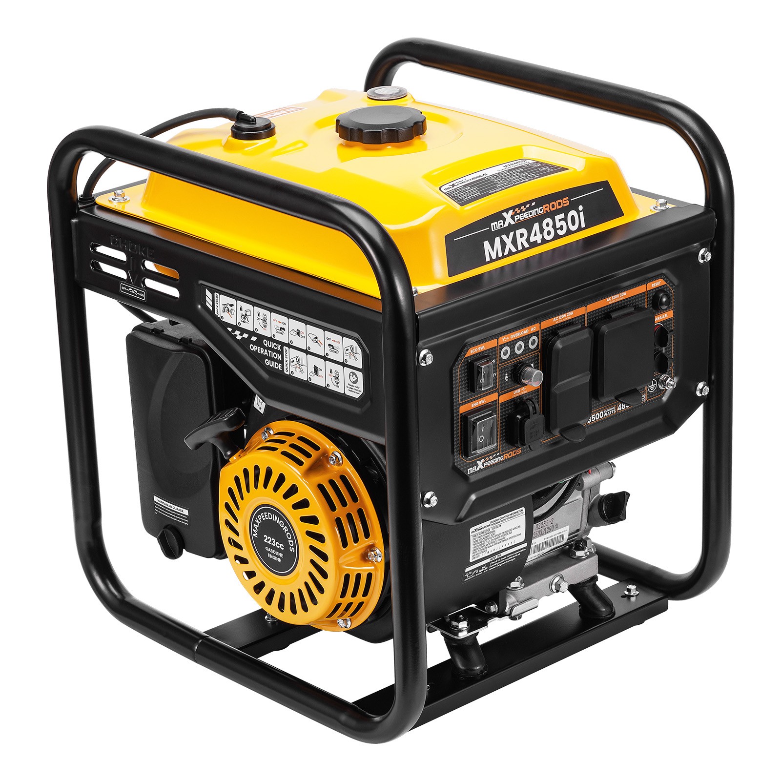 4850W Portable Inverter Generator Gas Powered Quiet for Home Backup Construction