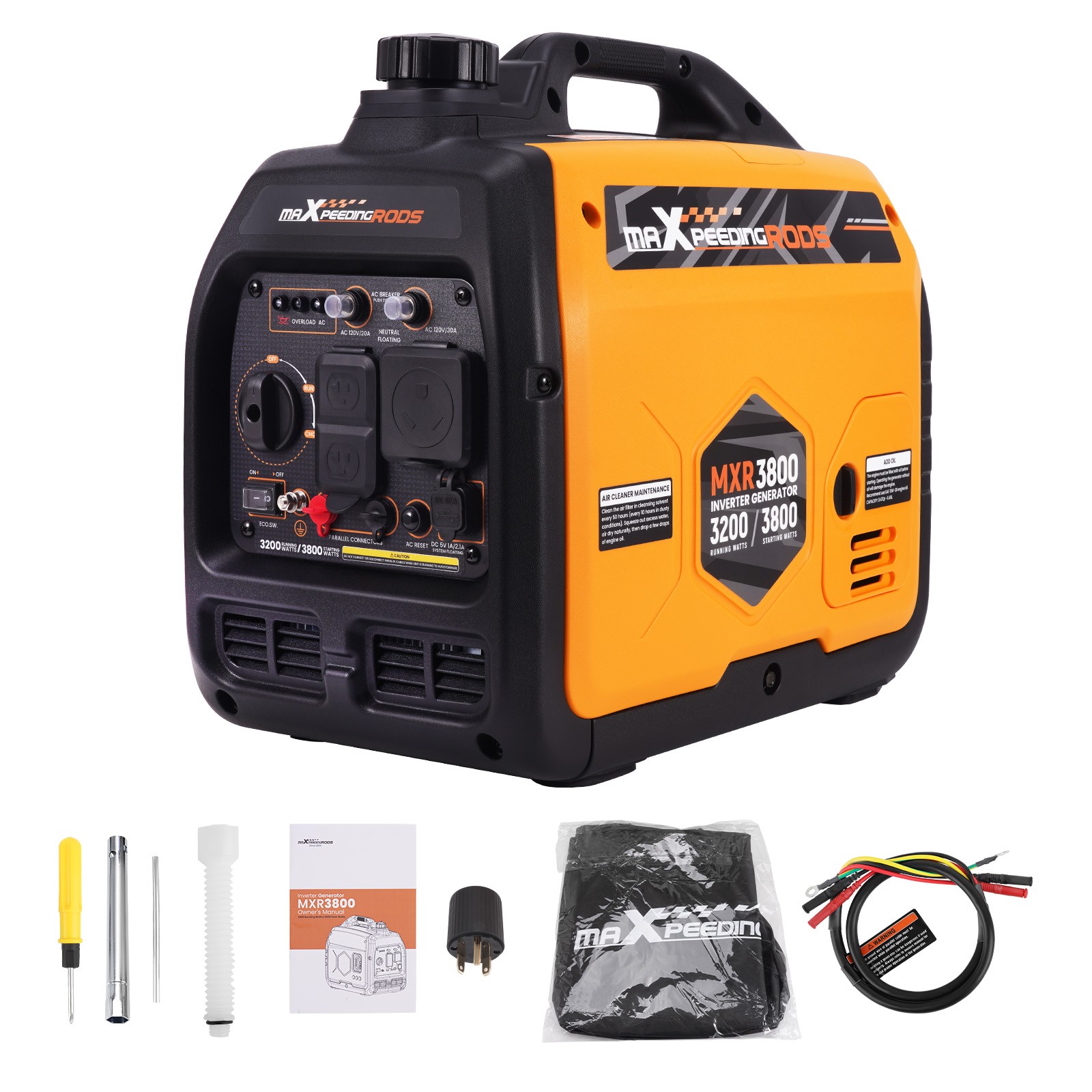 3.8KW Portable Inverter Generator 120V Gas Powered 21kg 58dB for Home Backup