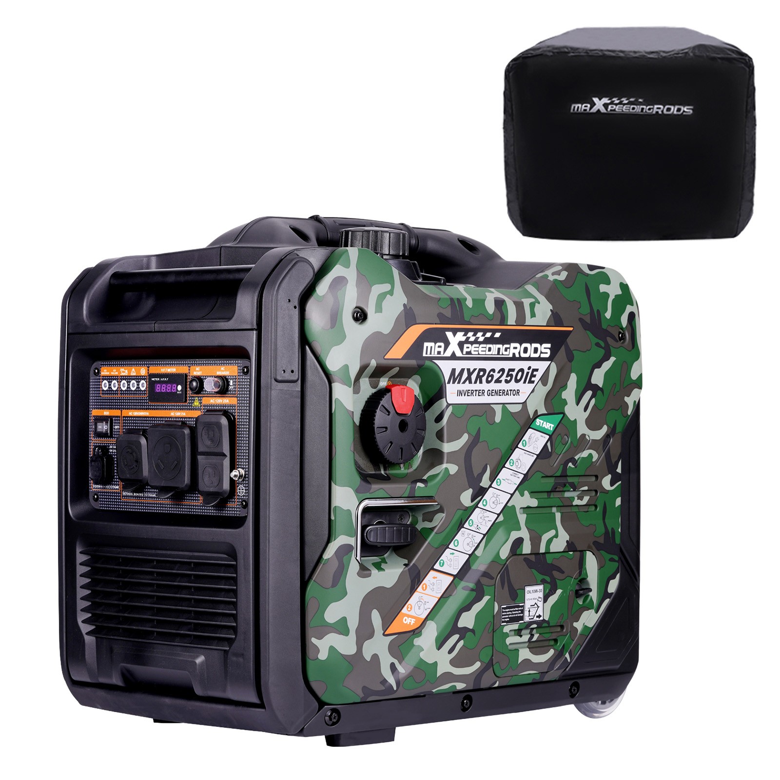 Gas Powered 5500W Portable Generator Electric Start ECO Mode Digital Control