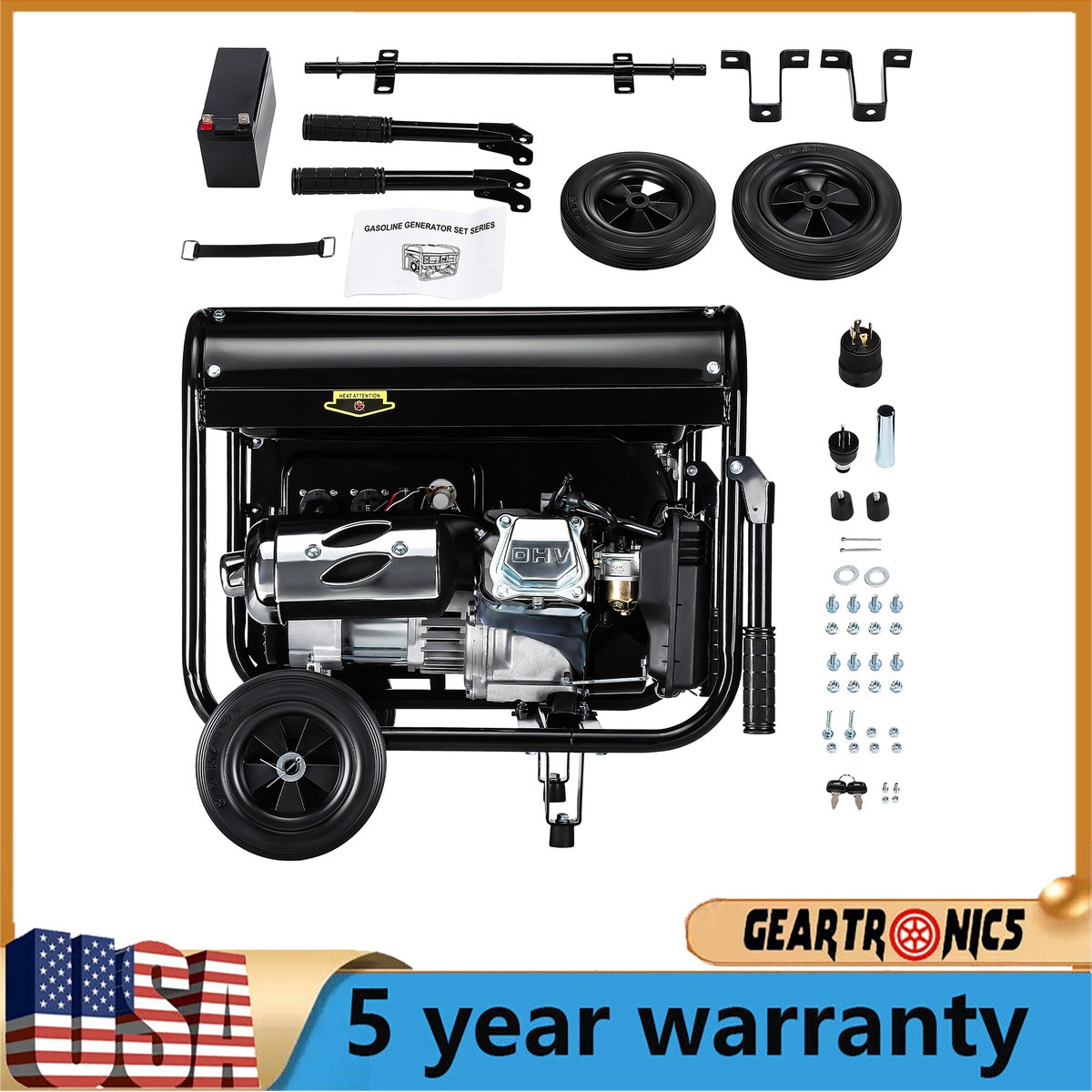 Home Backup Generator 3Kw Mobile Petrol Generator for Home Backup Fuel Efficient