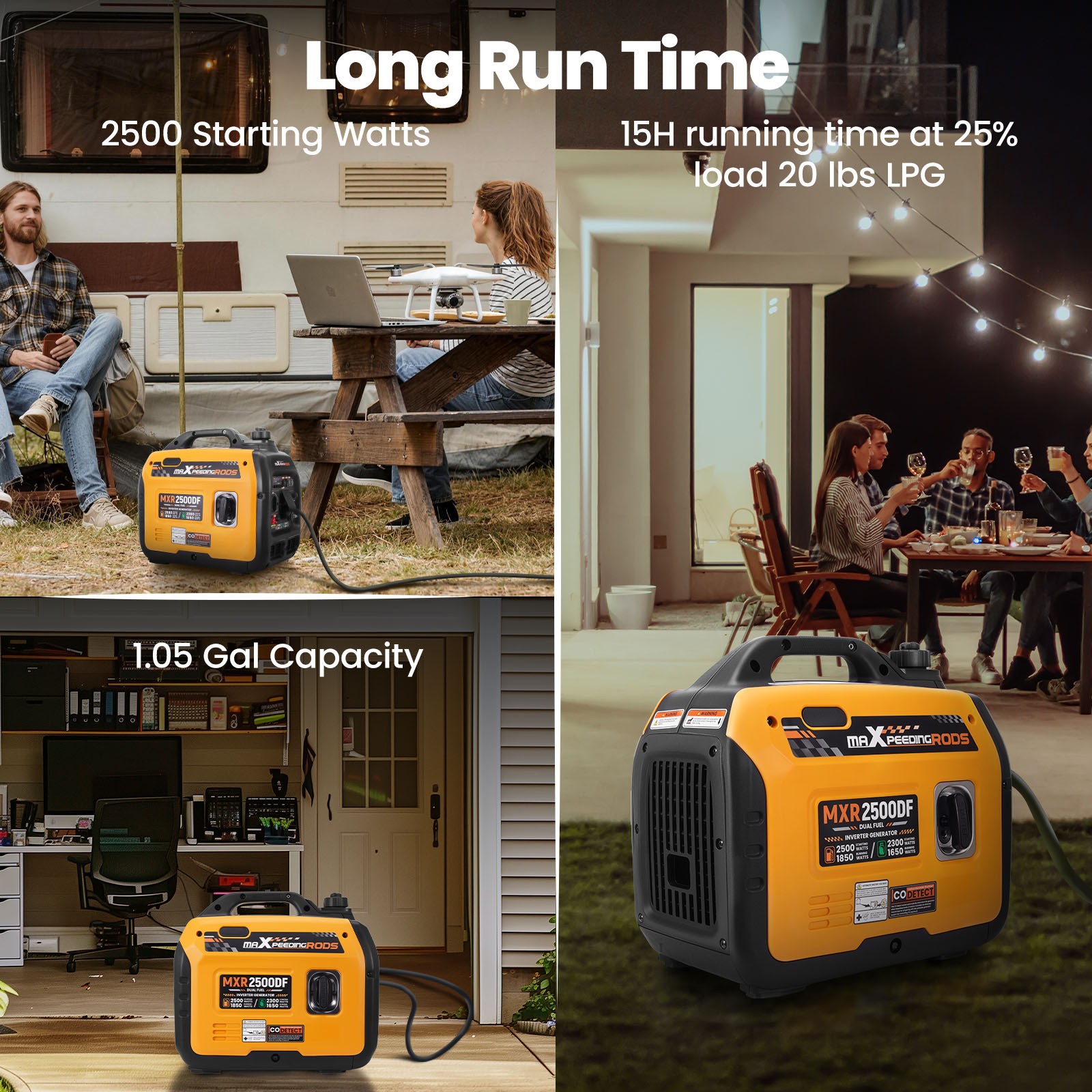 2500W Quiet Dual Fuel Inverter Generator lightweight 18kg For outdoor Camping