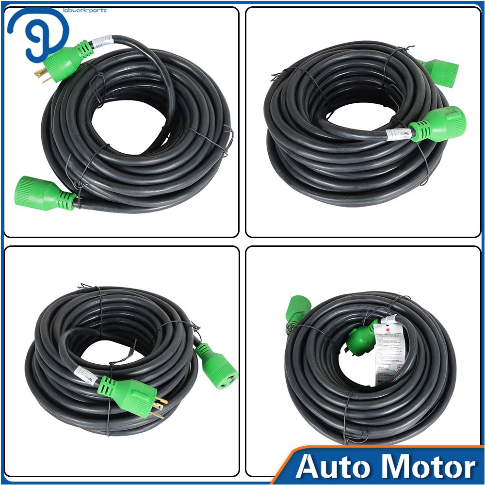 3 Prong 30 A Adapter Plug Generator Extension Cord 10-100 Ft NEMA L5-30P/L5-30R