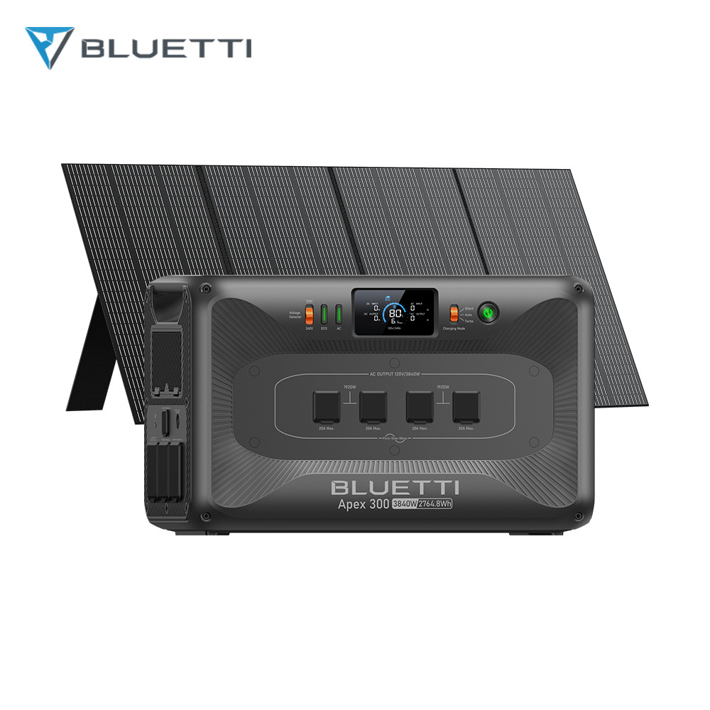 BLUETTI Apex 300 3840W 2764.8W Portable Power Station+350W Solar Panel Kit