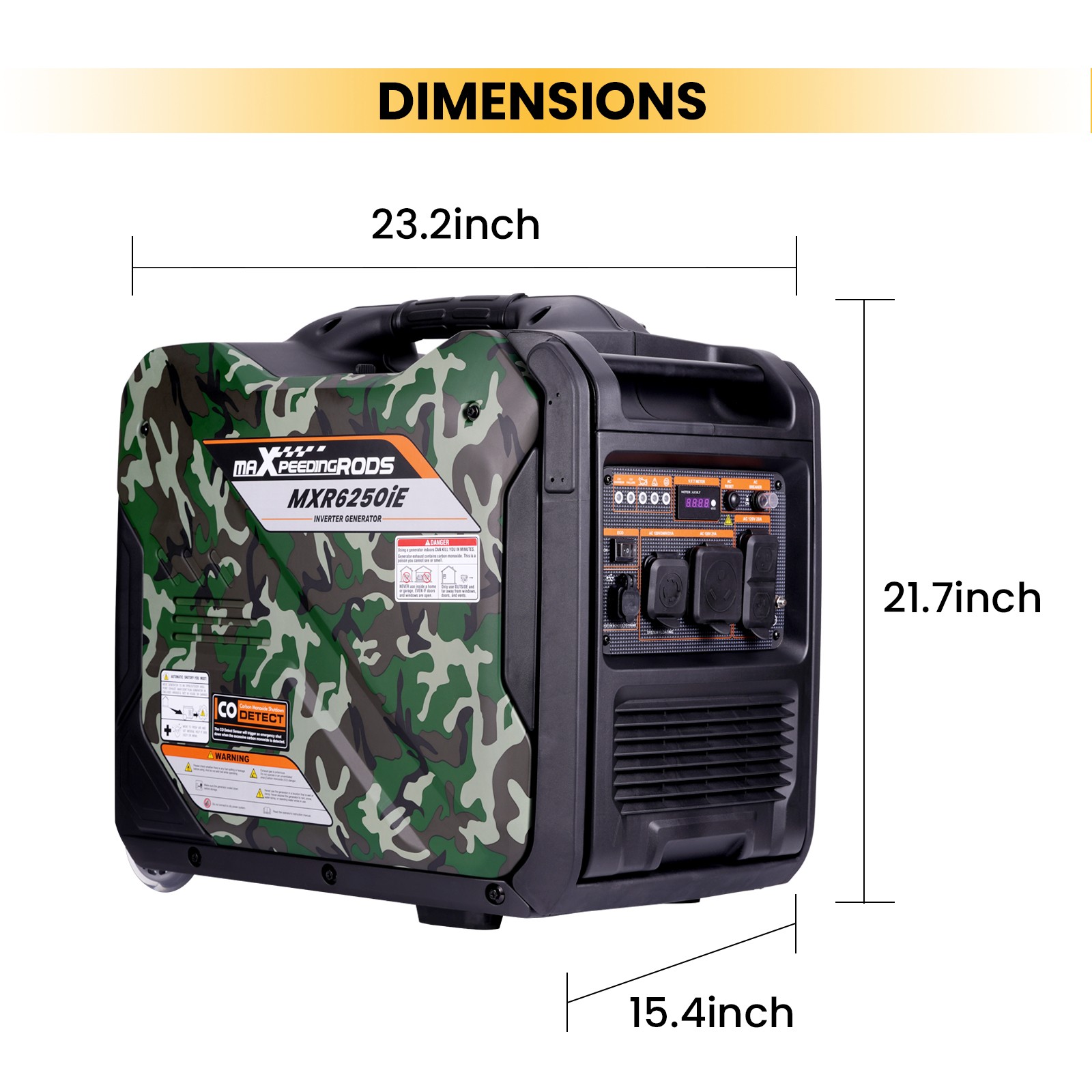 Portable Inverter Generator 5500W Max 5000 Watt Gas Electric Start w/ CO Alert