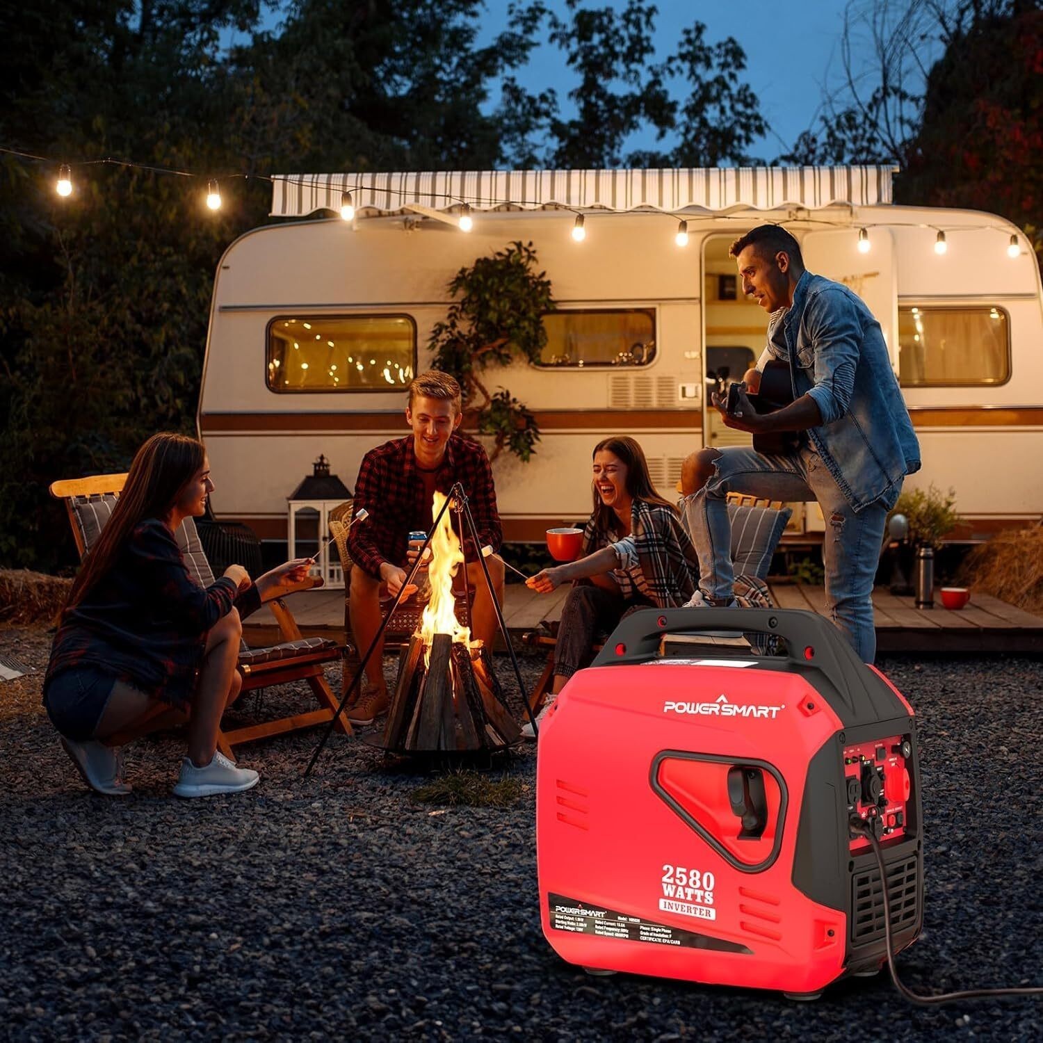 Inverter Generator Gas Powered W/ Super Quiet Technology Low Oil Shutdown Camp