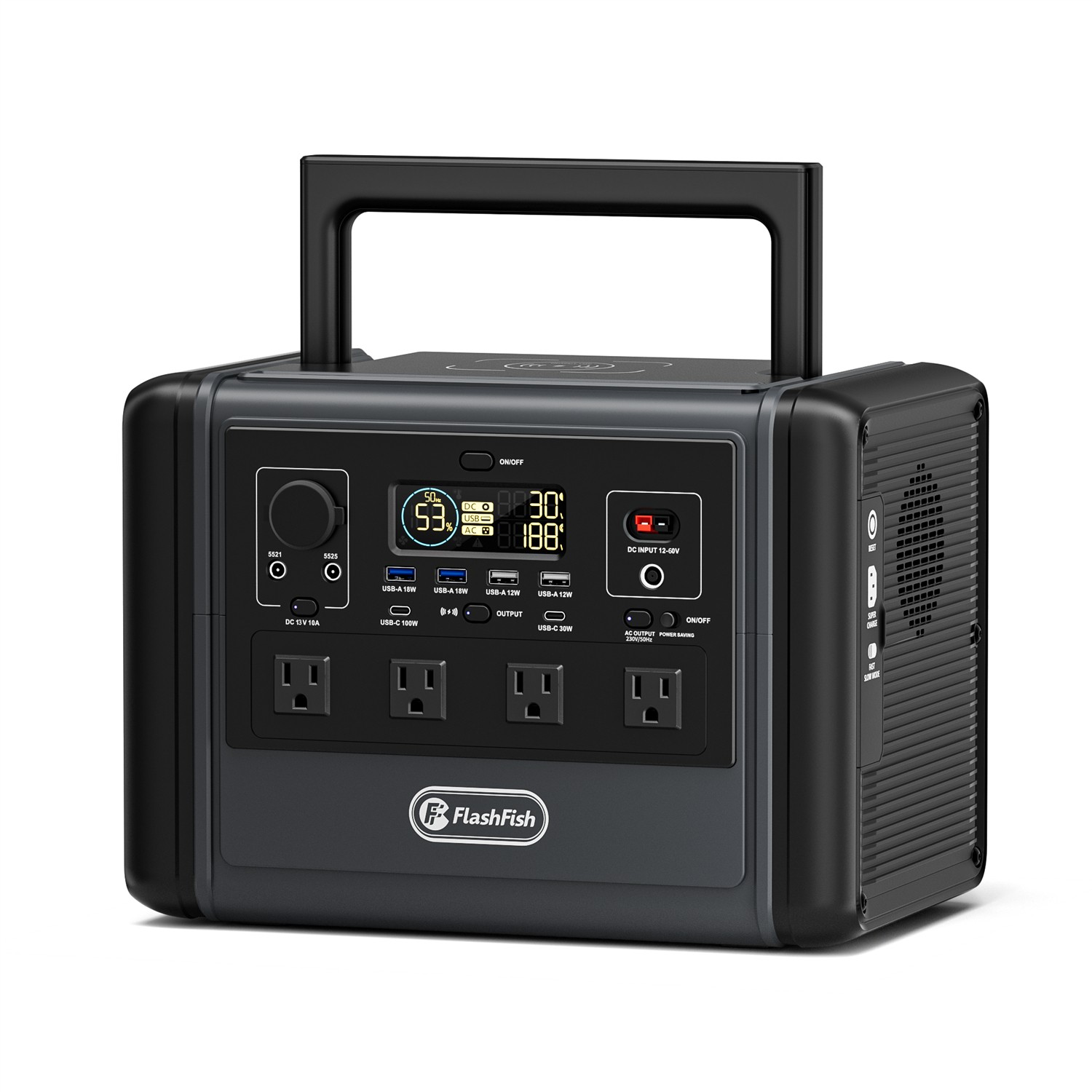 Flashfish T1200S 768Wh 1200W Portable Power Station LiFePO4 Generator