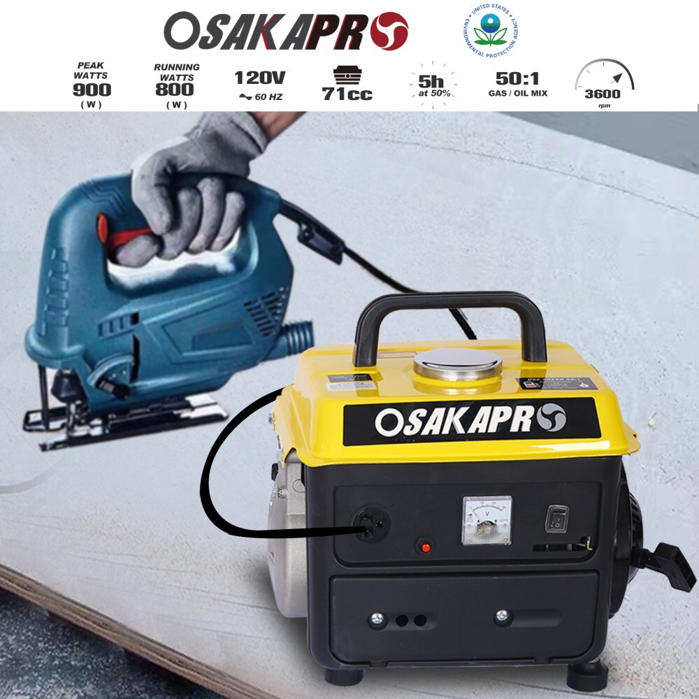 800W Portable Generator Outdoor Low Noise Gas Powered Generator for Home Use