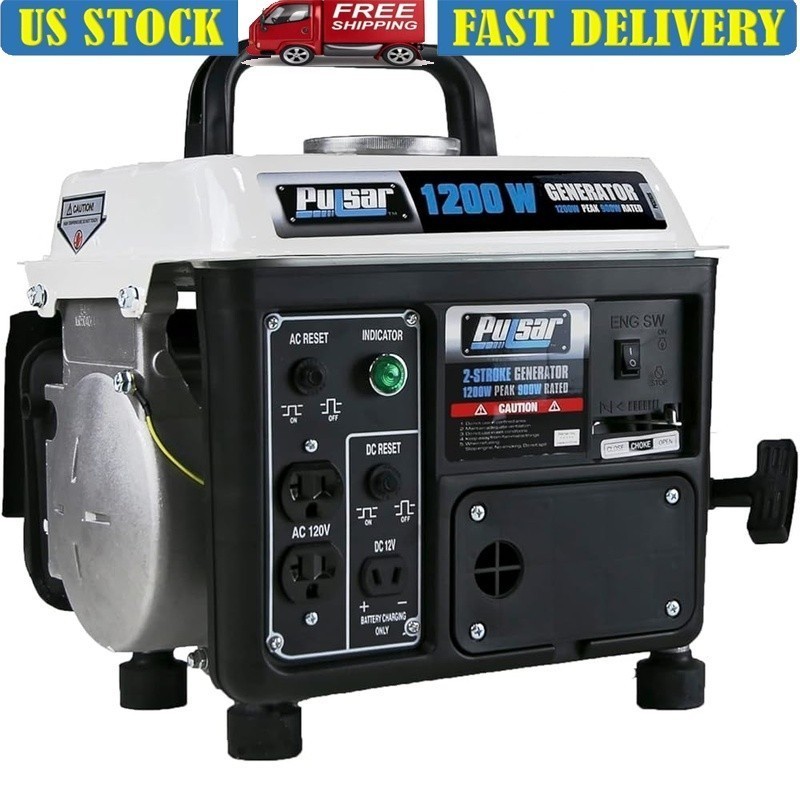 Portable Gas Generator 1200W Peak Lightweight Durable Camping Outdoor Use