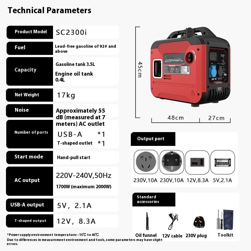 Silent Inverter Gasoline Generator 220v Household Portable Home Generator