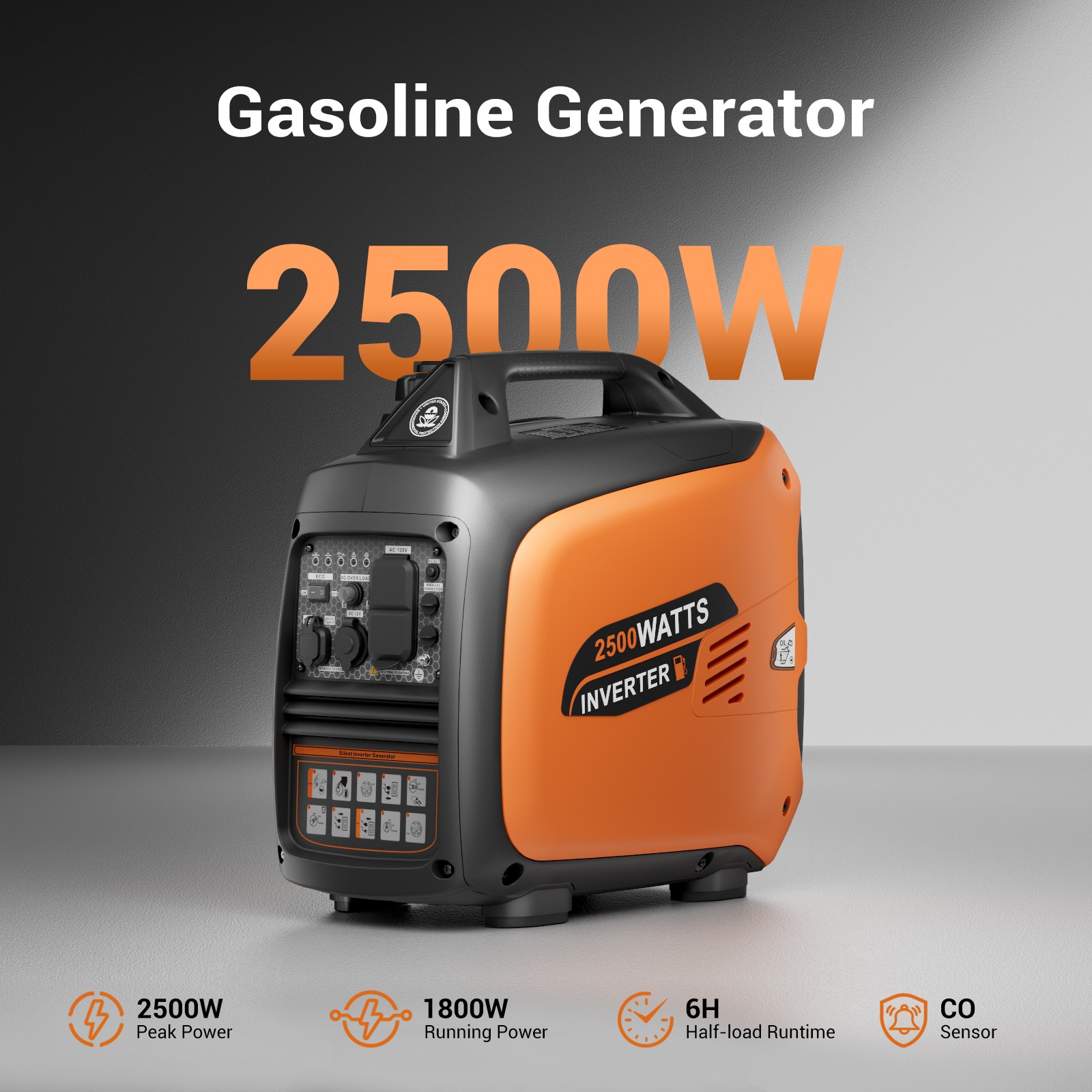 Efurden 2500W Inverter Generator Portable Ultra-Quiet 10H Runtime Pure Sine Wave