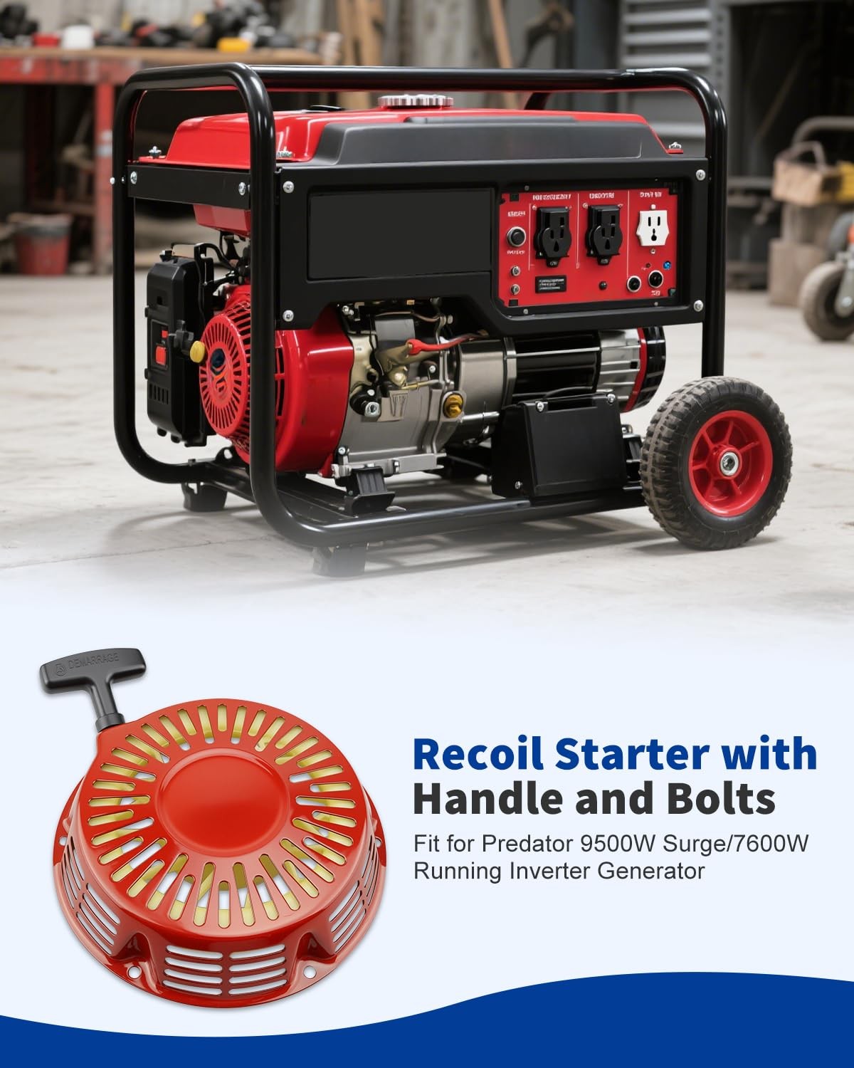 Predator 9500W Surge Generator Recoil Starter Handle ANODZU 7600W Inverter
