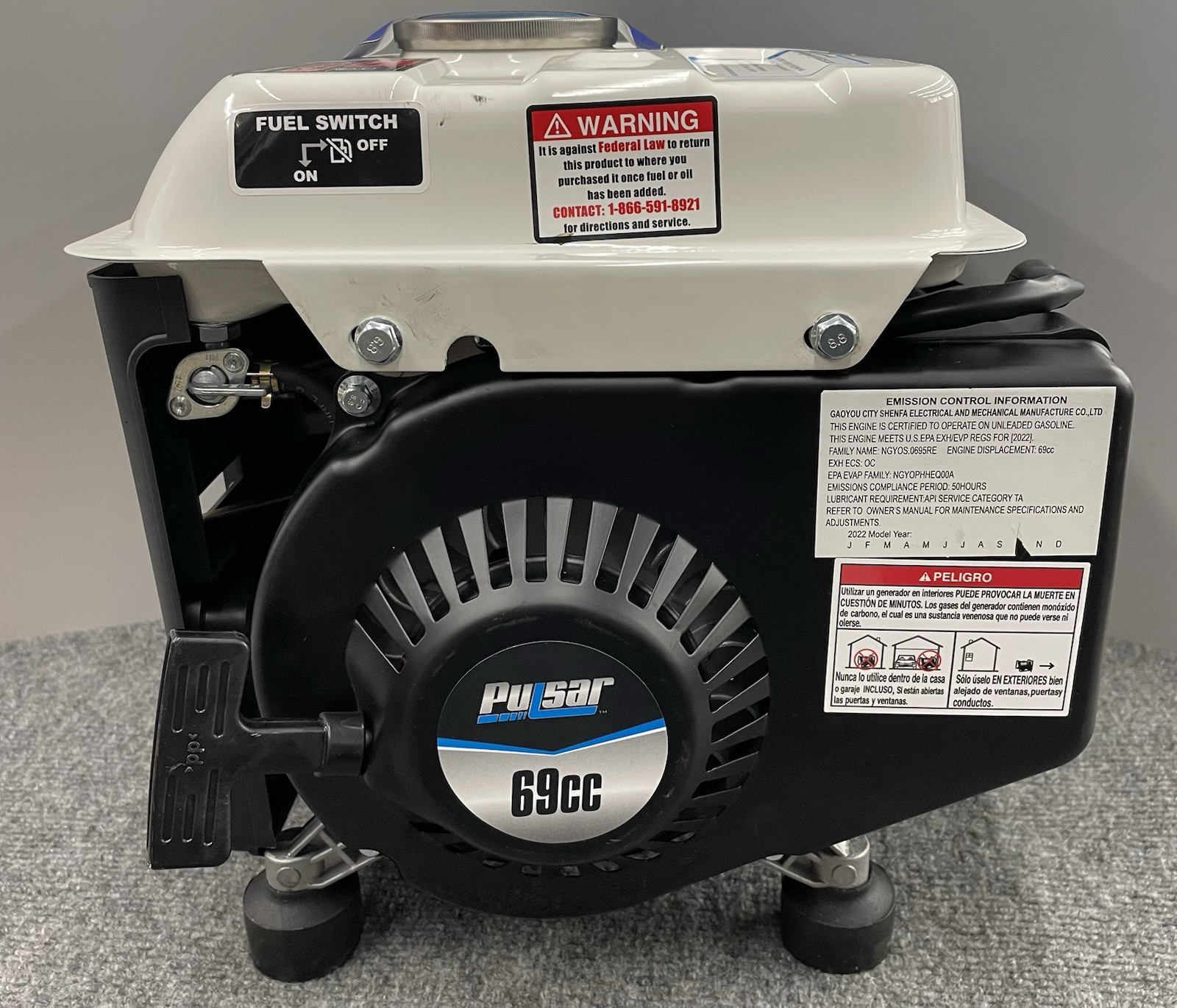 Pulsar 1,200W Carrying Handle, PG1202SA Gas-Powered Portable Generator, New/Open