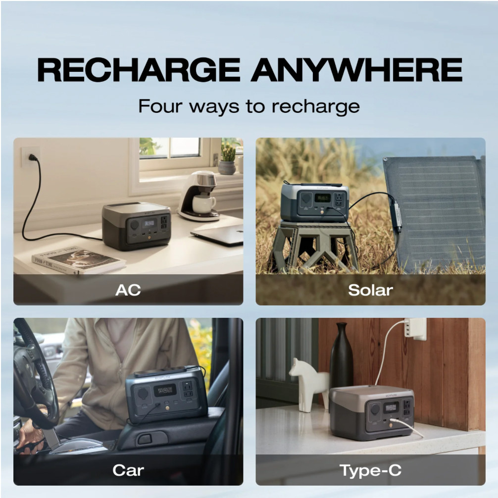 EcoFlow Portable Power Station RIVER 2 240,243wh LiFePO4 Battery/1 Hour Fast Cha
