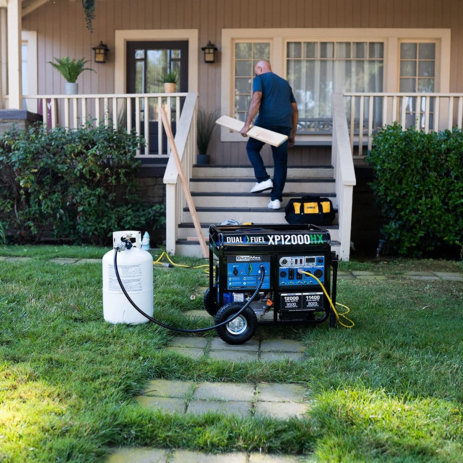 DuroMax 12,000-W Portable Hybrid Dual Fuel Electric Start Generator w/ CO Sensor