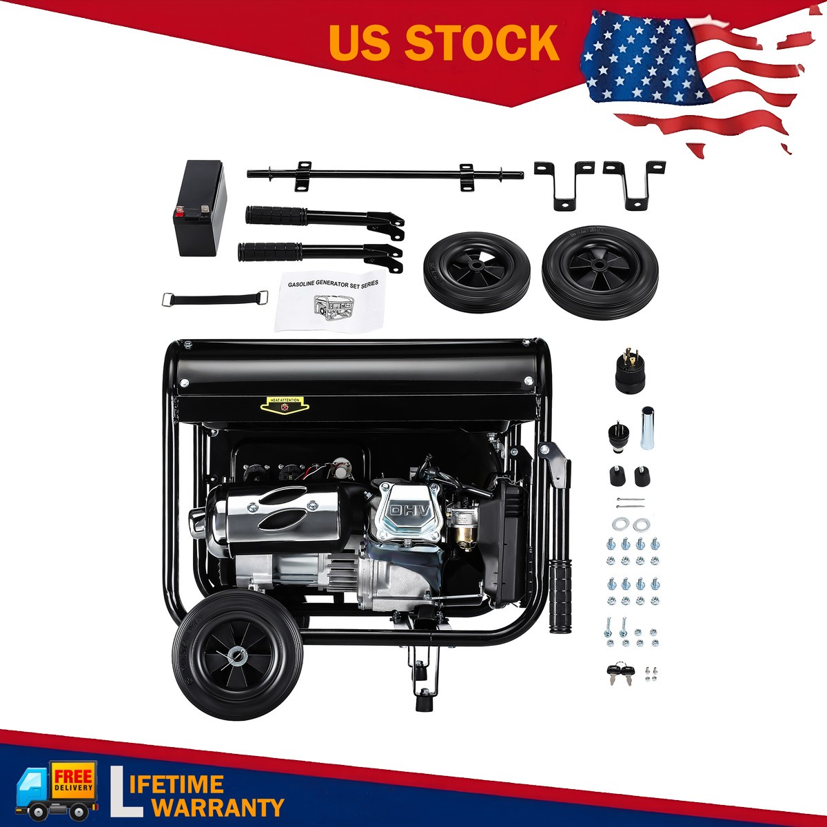 3600W Portable Inverter Generator Gas Powered Quiet-for Home Backup Construction