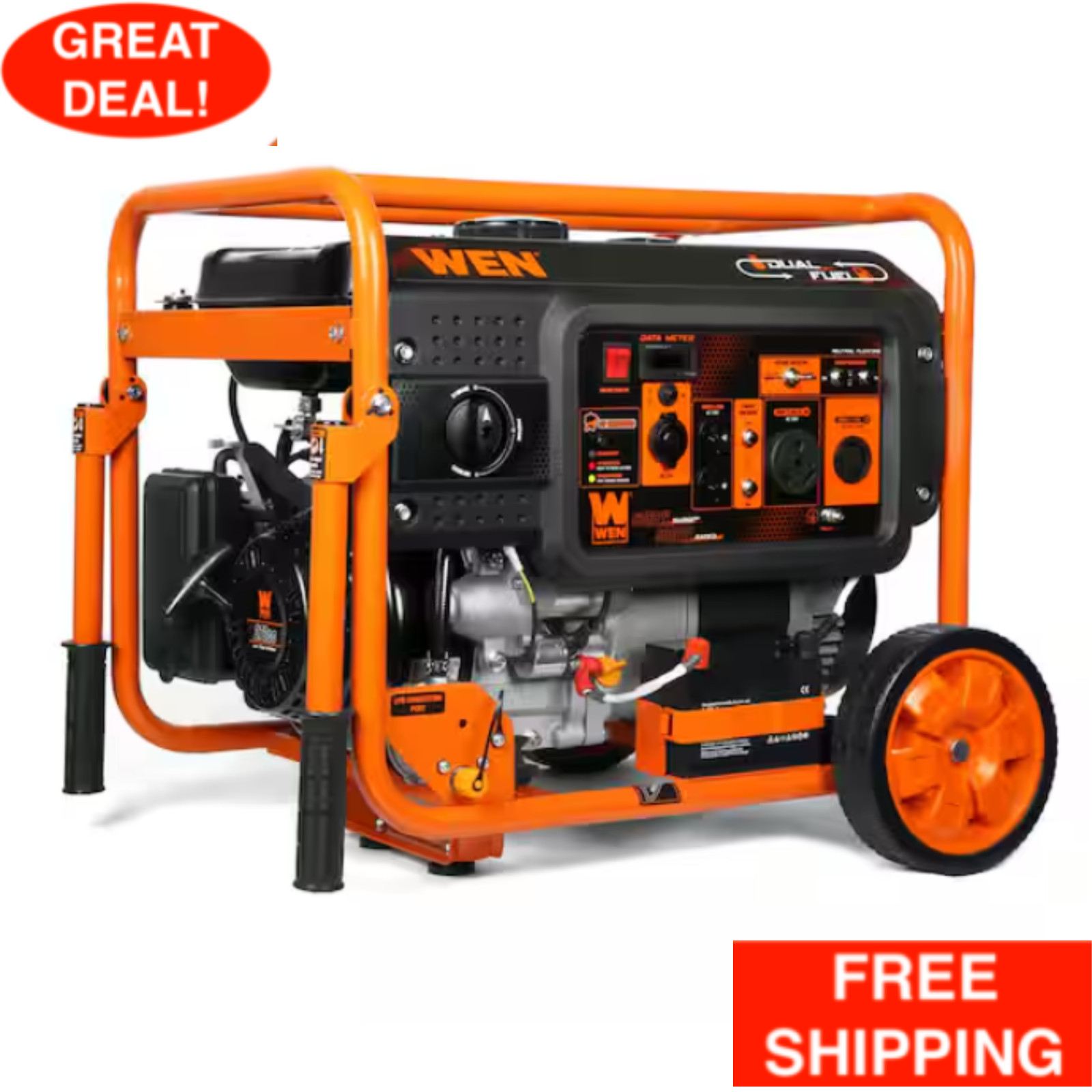 6250/5000-Watt 120-Volt/240-Volt Dual Fuel Electric Start Portable Generator