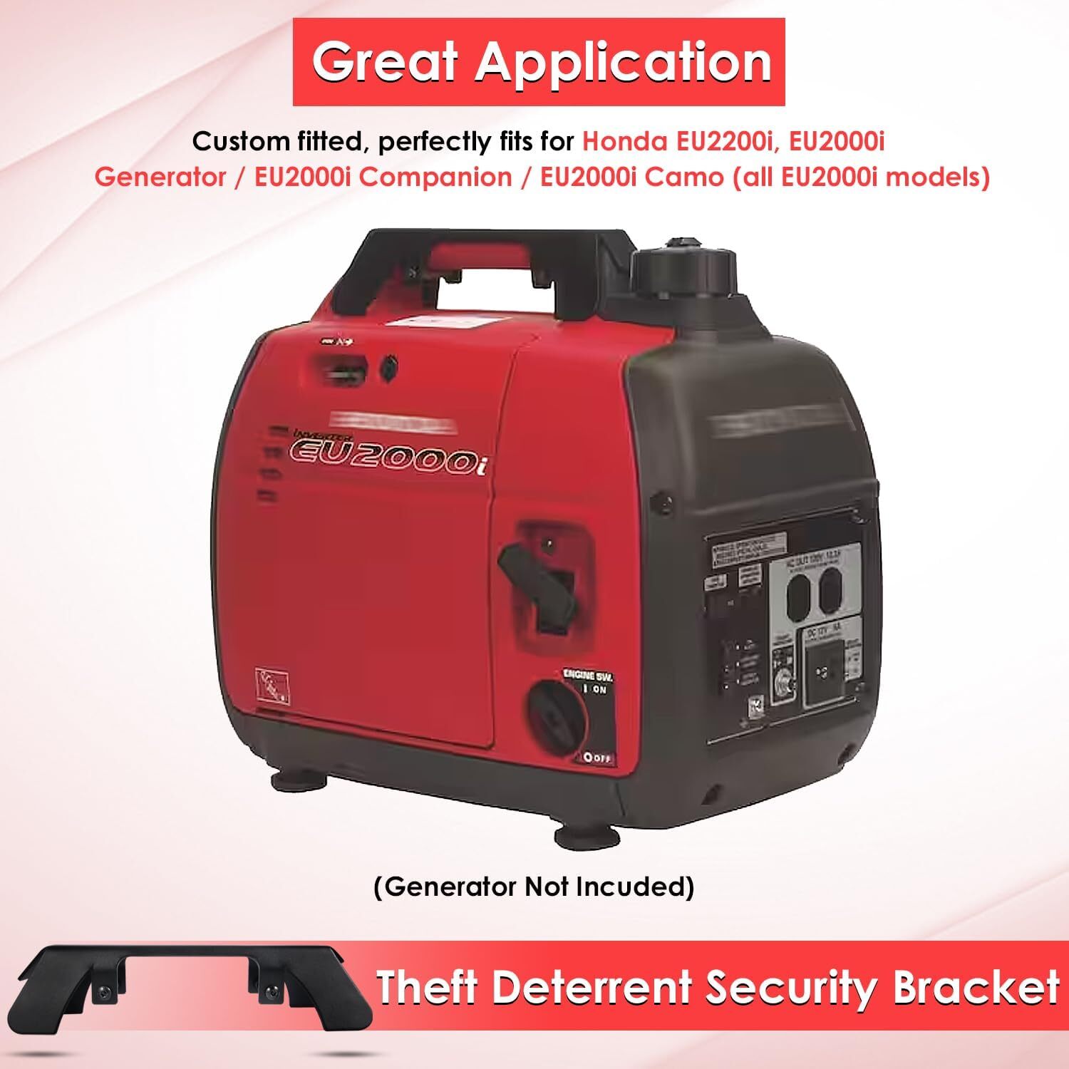Black Anti-Theft Generator Security Bracket for Honda Generator EU2200i EU2000i