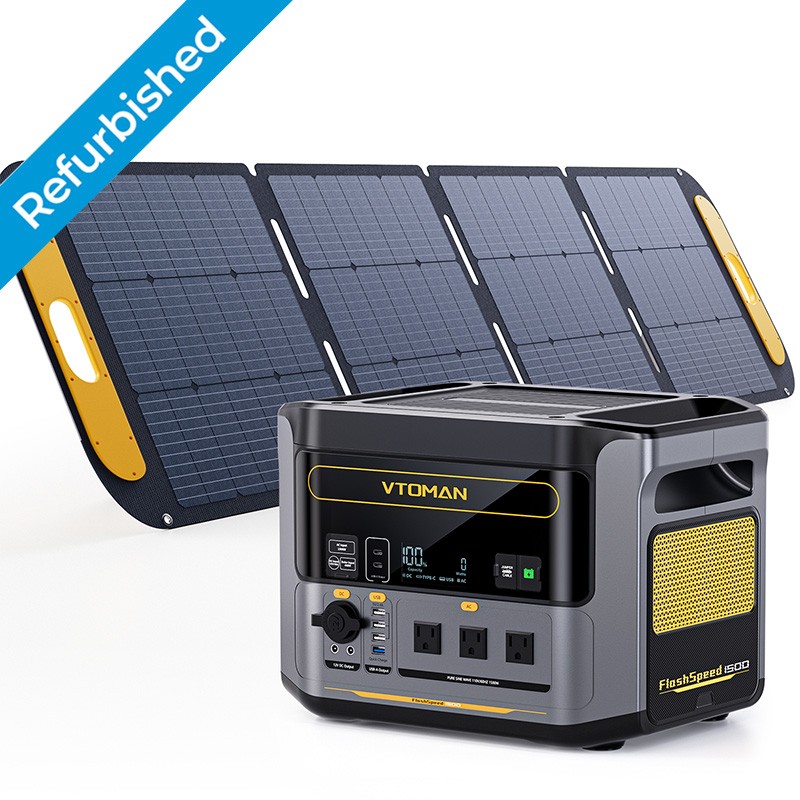 VTOMAN FlashSpeed 1500 Portable Power Station 1500W 1548Wh With 200W Solar Panel