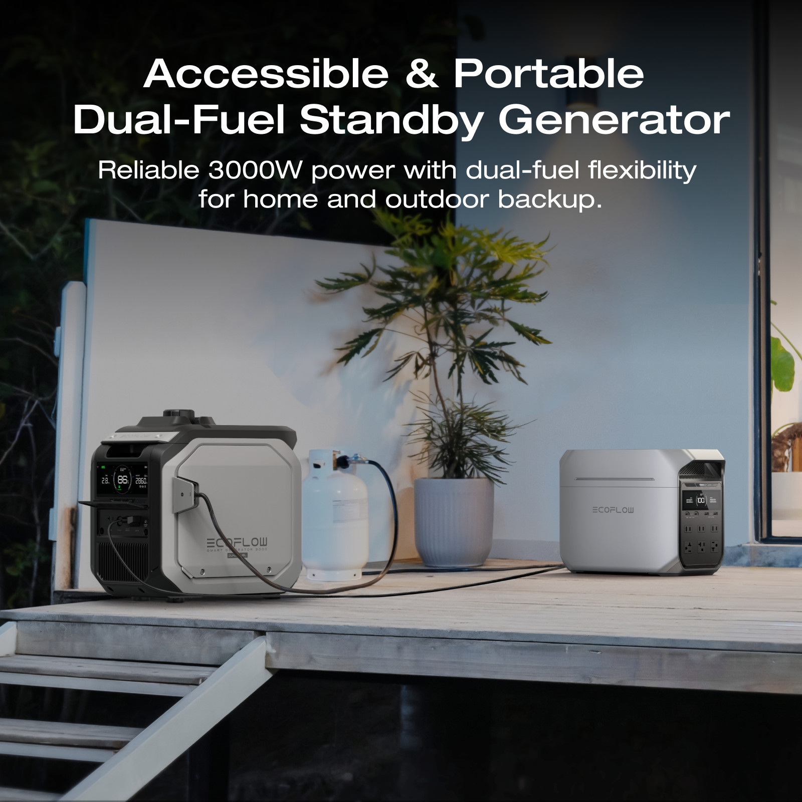 EcoFlow 2000W Smart Generator Dual Fuel LPG & Gas Powered Power Backup for Home