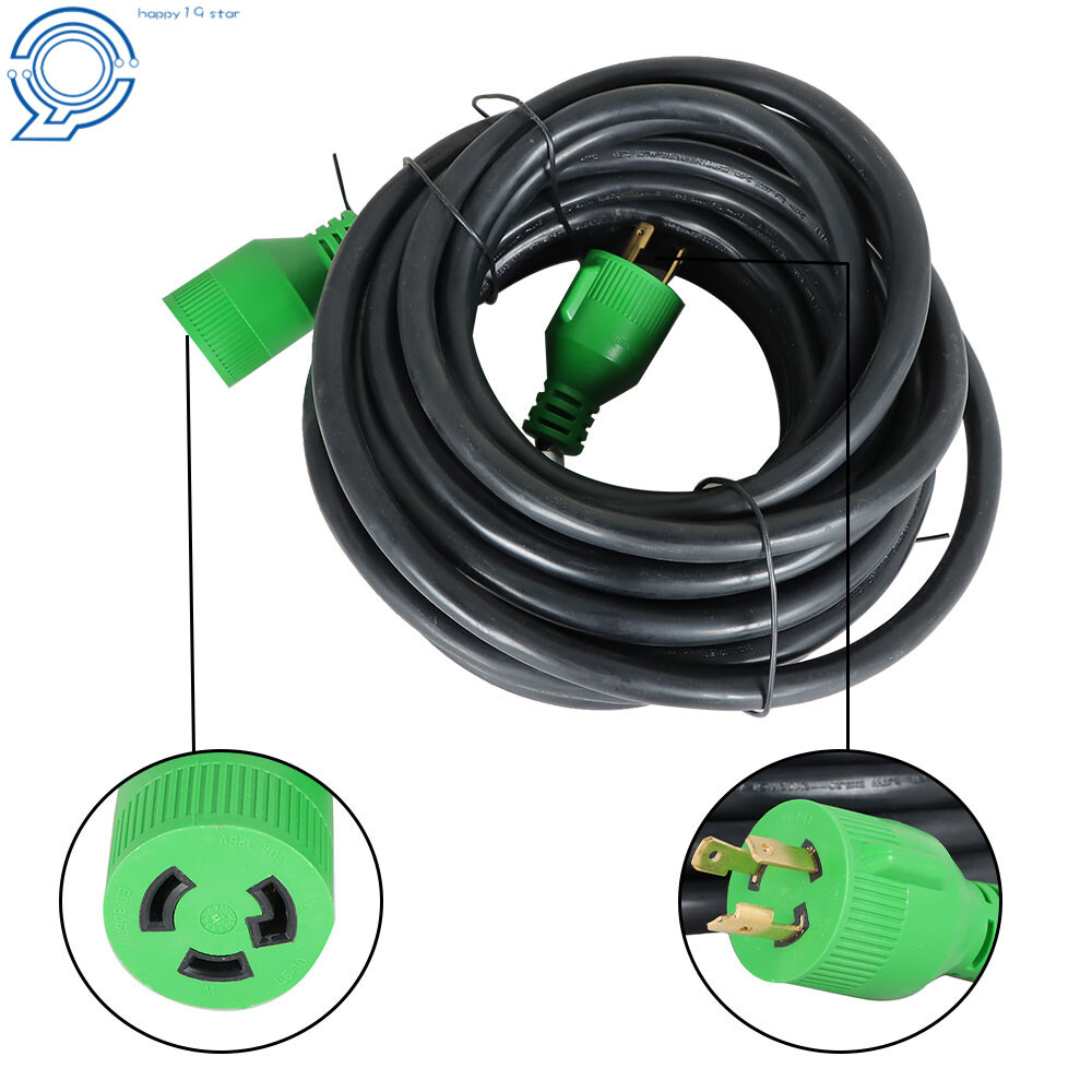 Generator Extension Cord 10-100 Ft 3 Prong Power Cable 10 3 30 Amp Adapter Plug