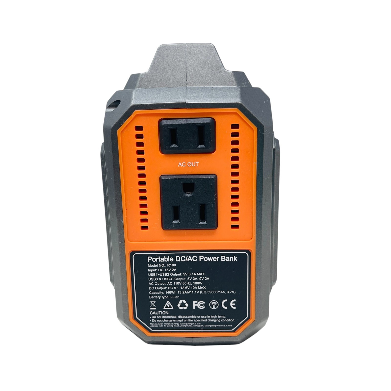 Portable Solar Generator R100 – 100W AC Outlet, DC 12V, QC USB Camping Power