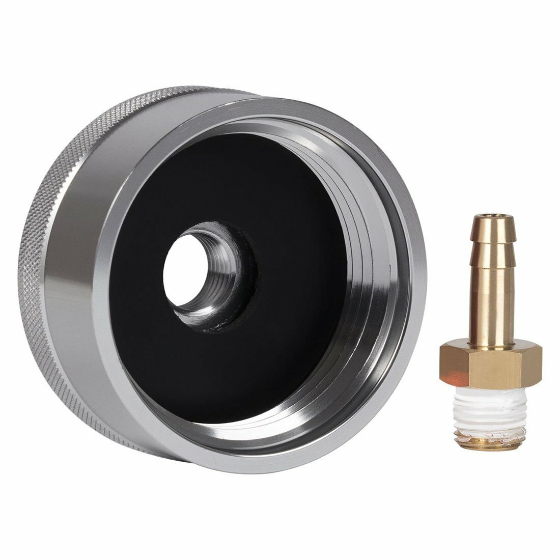 Extended Run Gas Cap Adapter & Brass Hose for Yamaha EF2000is EF1000is (Silver)