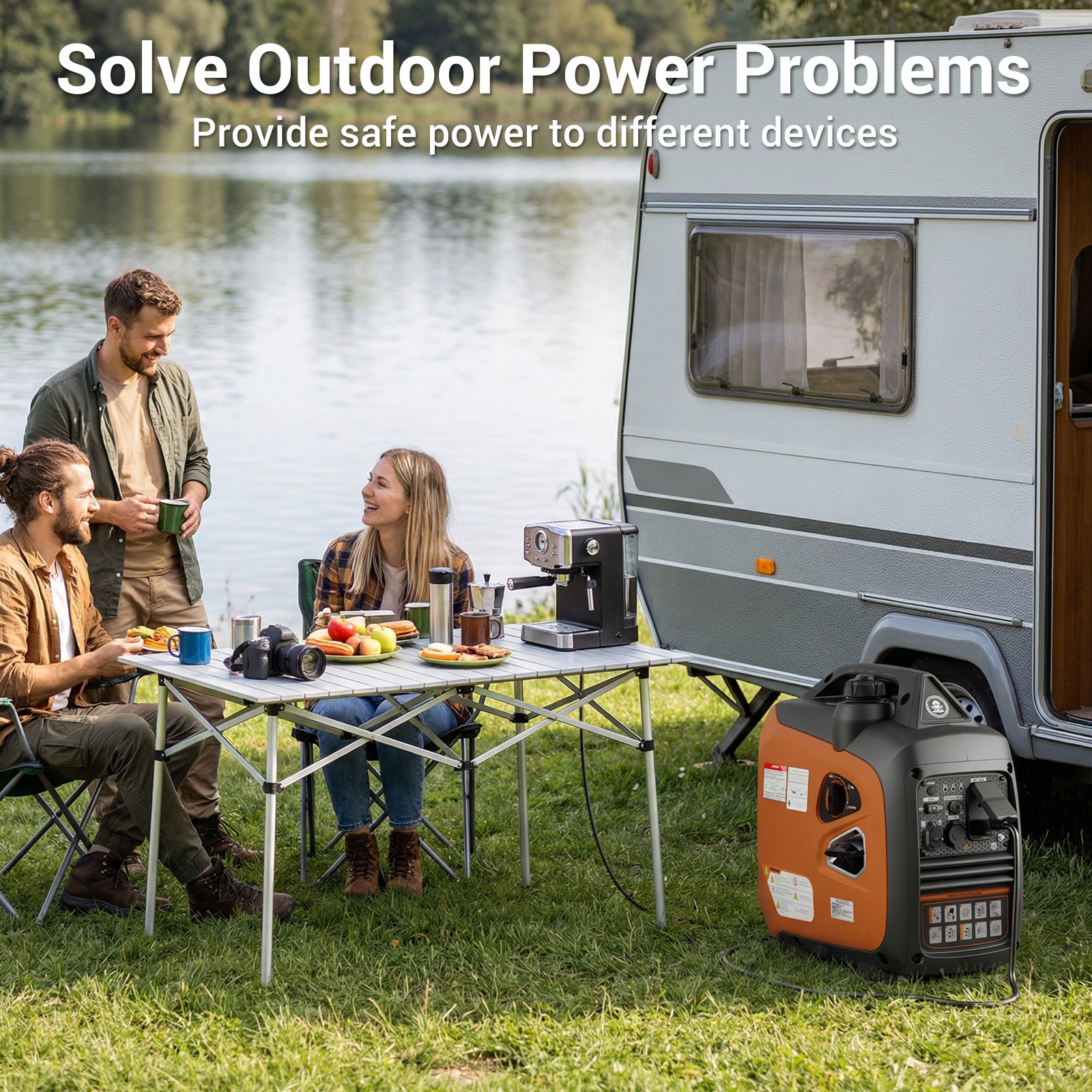 Efurden 2.8KW Inverter Generator Gas Portable Quiet Emergency Power Home Backup
