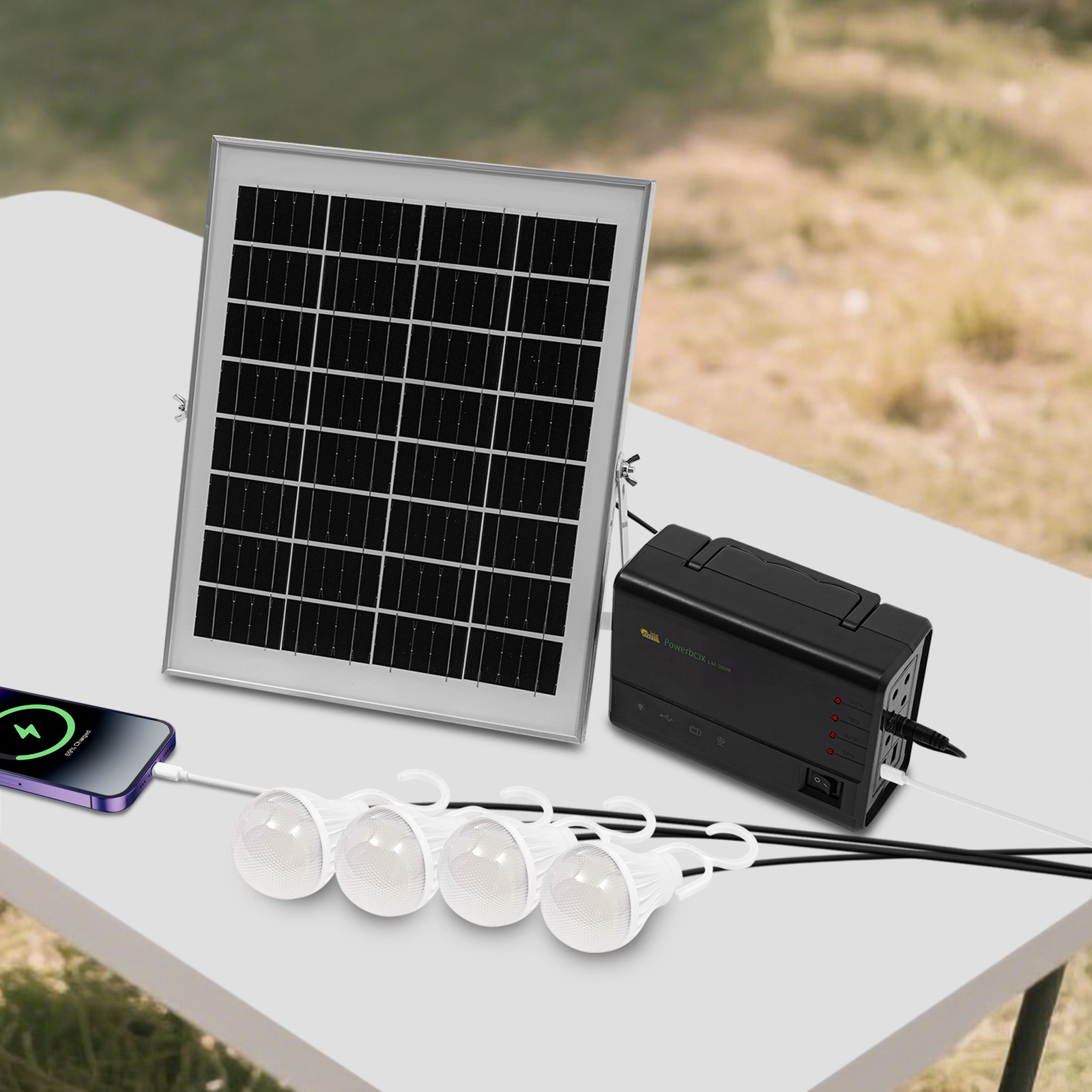 Solar Inverter, Power Generator, Solar Generator with Bulbs & Solar Panel SALE