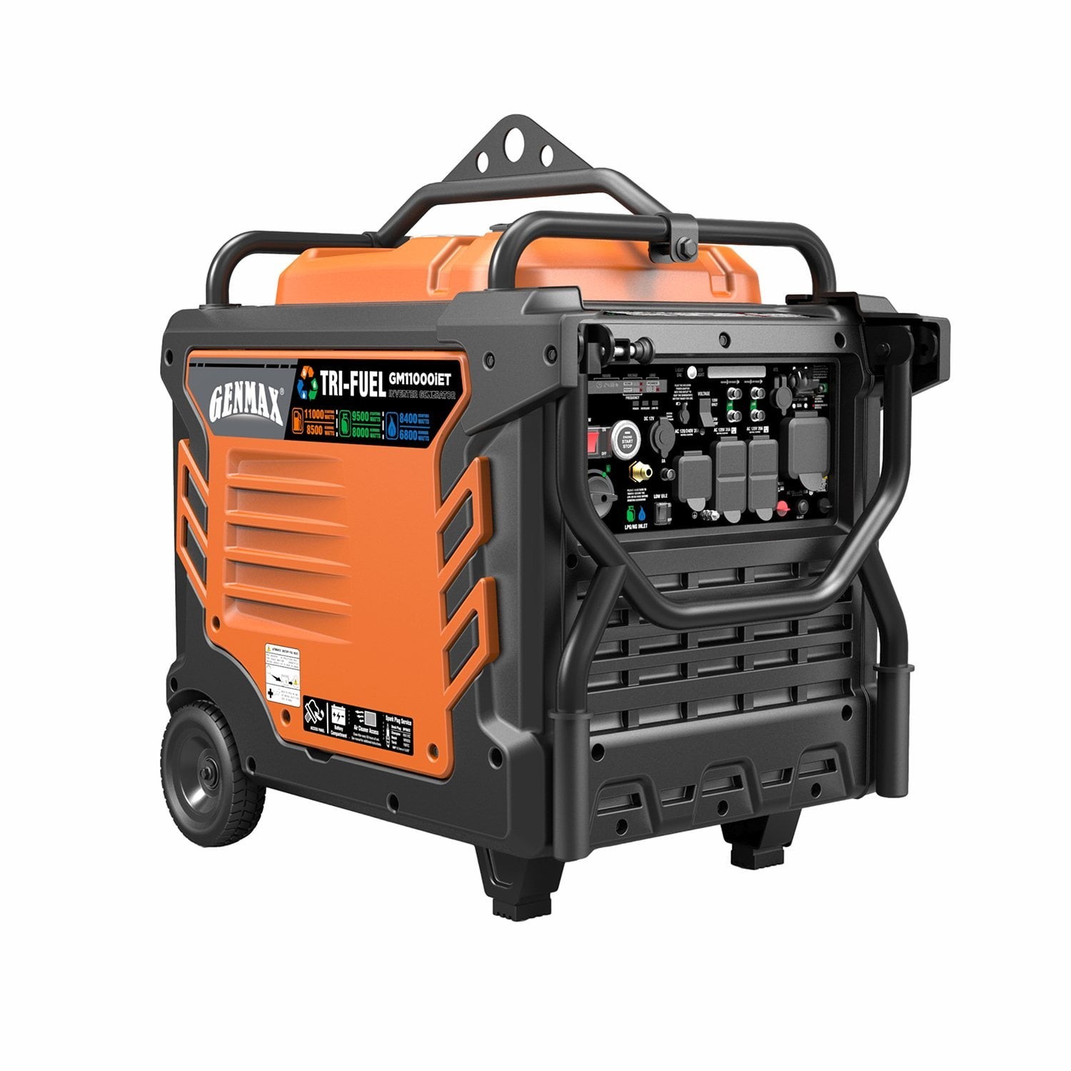 Genmax 11000-W Portable TRI Fuel Gas Inverter Generator Remote Start CO Sensor™