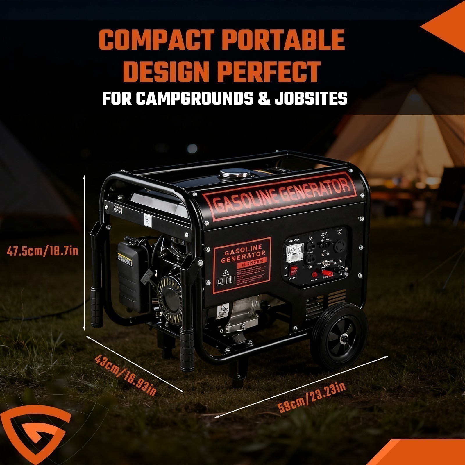 3000W Portable Inverter Generator Gas Powered Quiet for Home Backup Construction