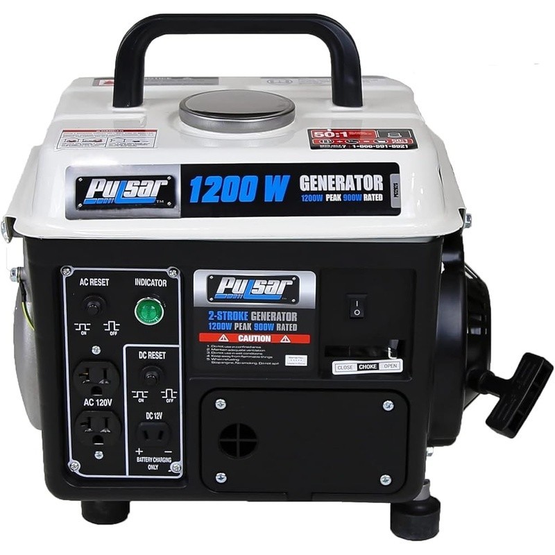 Portable 1200W Gas Generator Recoil Start 2-Stroke Engine Camping Outdoors New