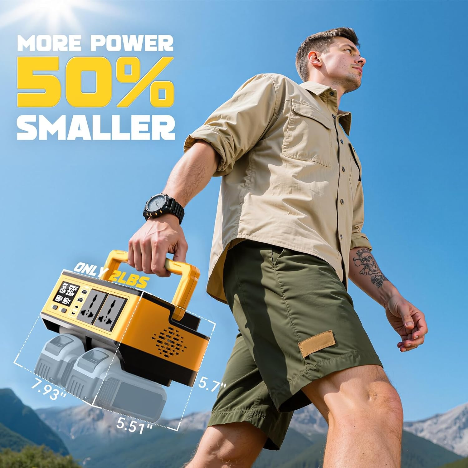 350W Power Station Compatible with Dewalt: Portable Generator DC 20V to AC 110-