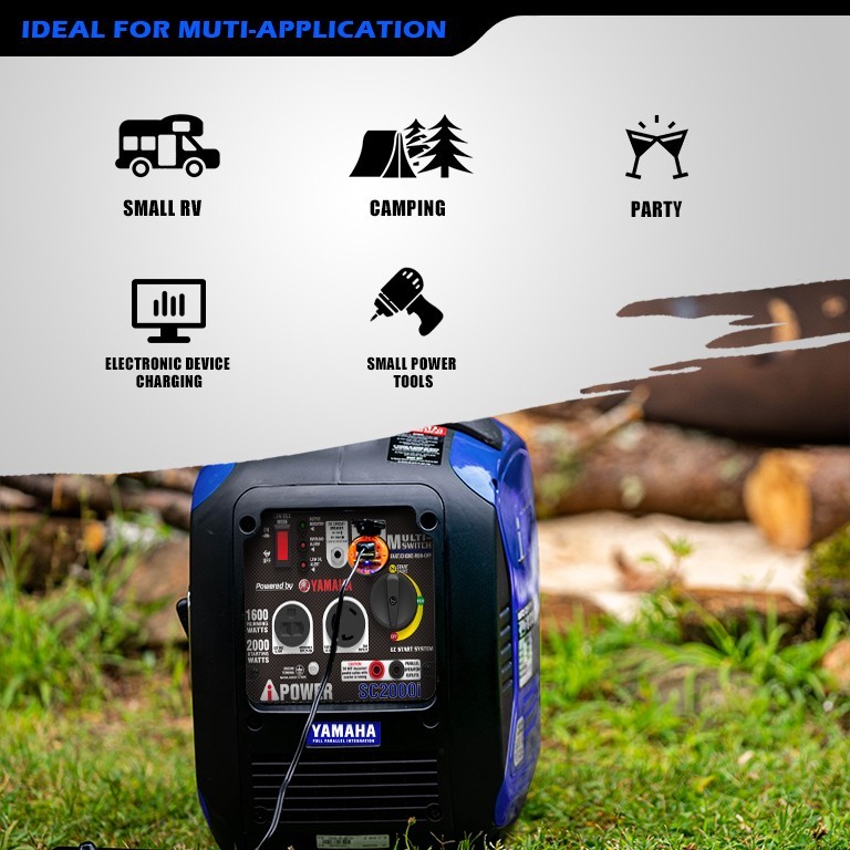 A-iPower 2000 Watt Portable Inverter Generator Powered By Yamaha Engine