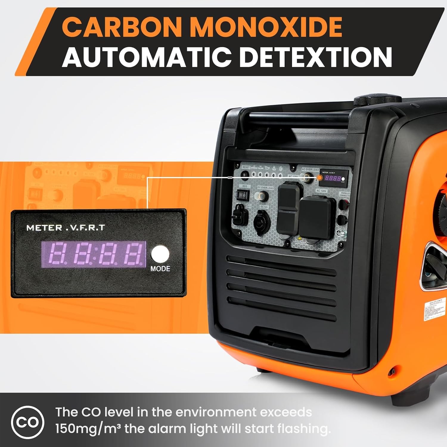 Efurden 4800W Portable Inverter Gas Generator Super Quiet Generator Outdoor