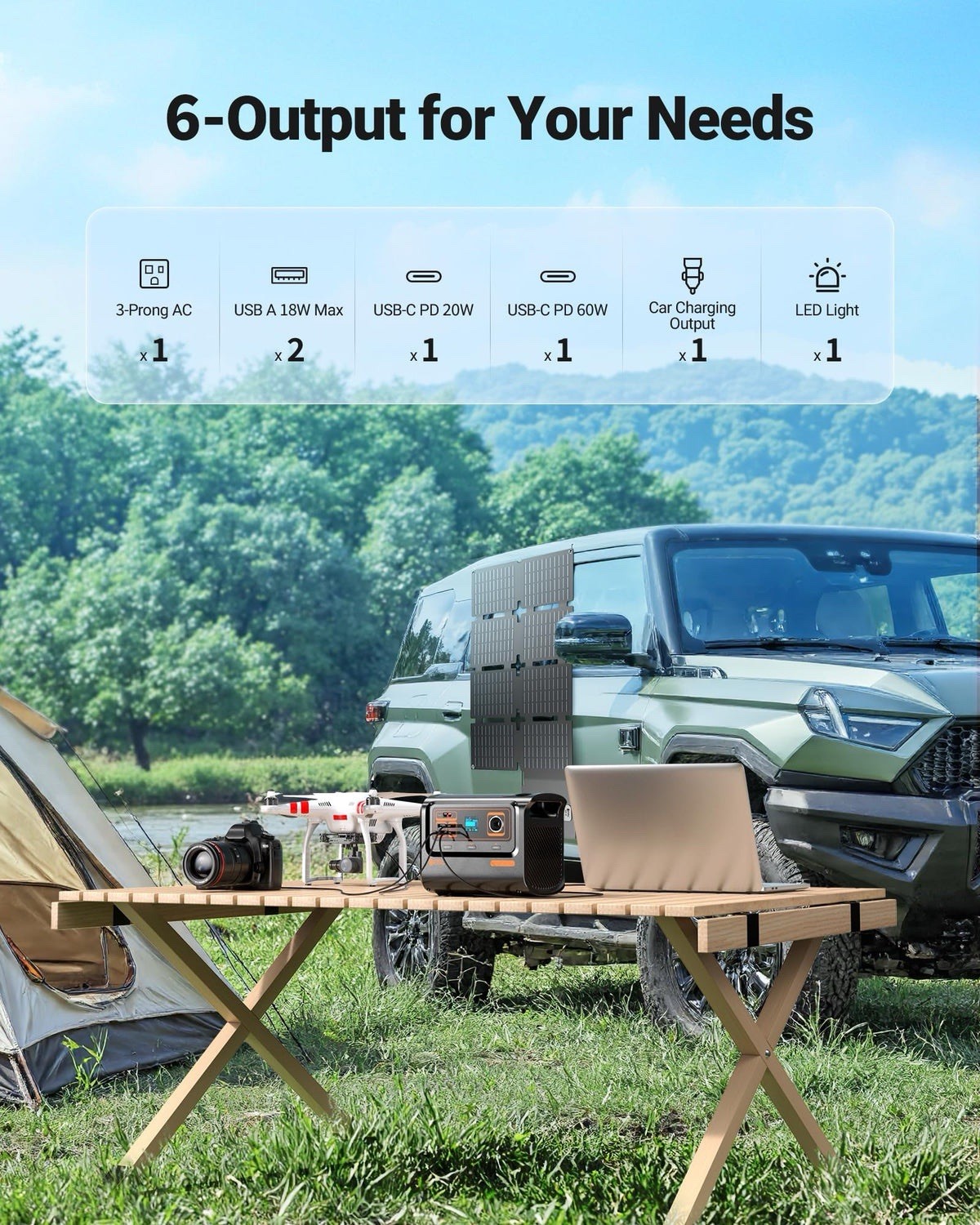 EBL Solar generator 300W Portable Power Station with 40W solar panel included