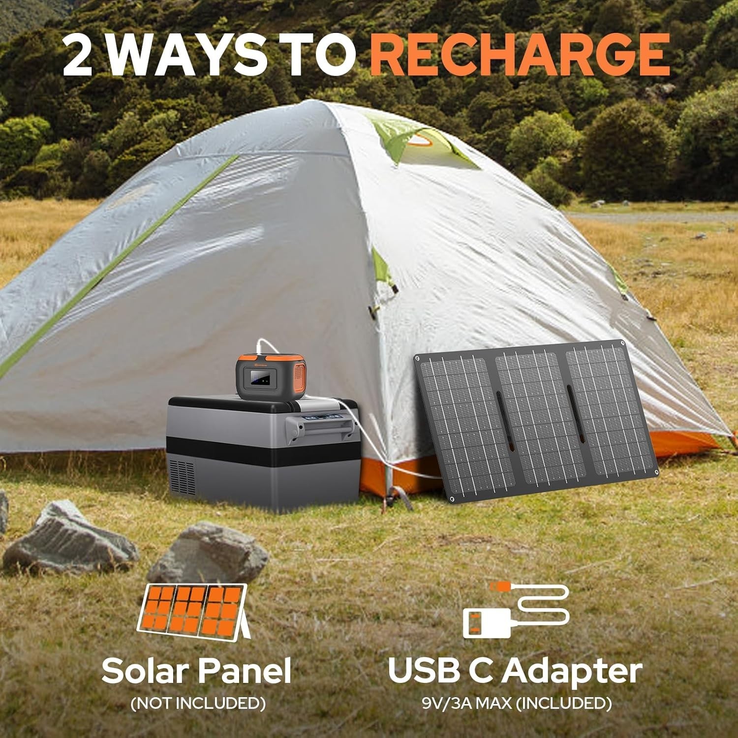 Portable Power Station 120W, Power Bank with AC Outlet, Portable Generator 97…