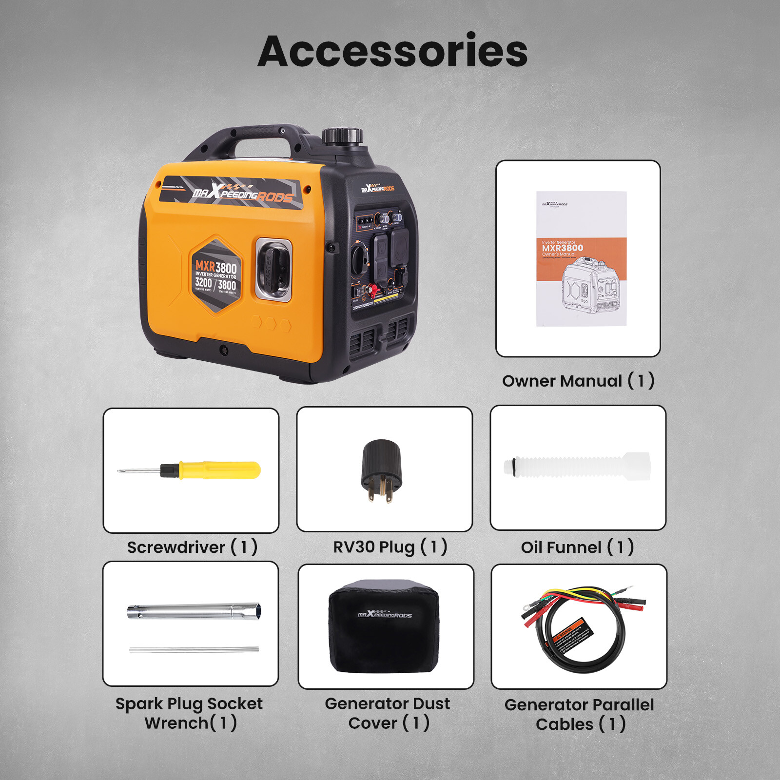 3500 Watt Generators Portable Gas Generator Inverter Quiet for Home and Camping