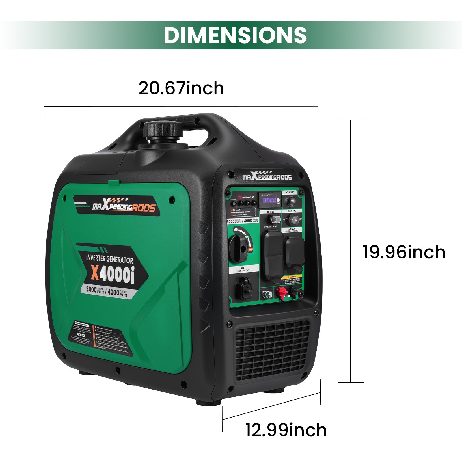 Portable 4000 watts Gasoline Inverter Generator Super Quiet 24kg For Outdoor